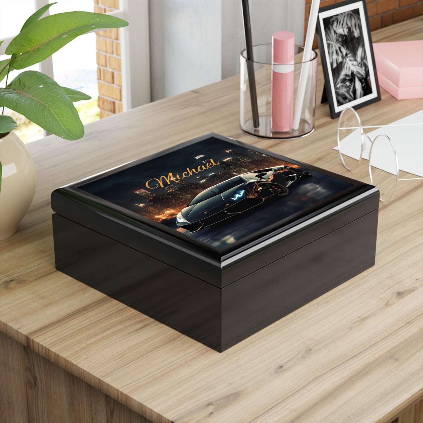 Personalized Car Lover's Jewelry Box, Custom Name Gift for Him, Unique Storage for Accessories, Birthday, Christmas, Anniversary