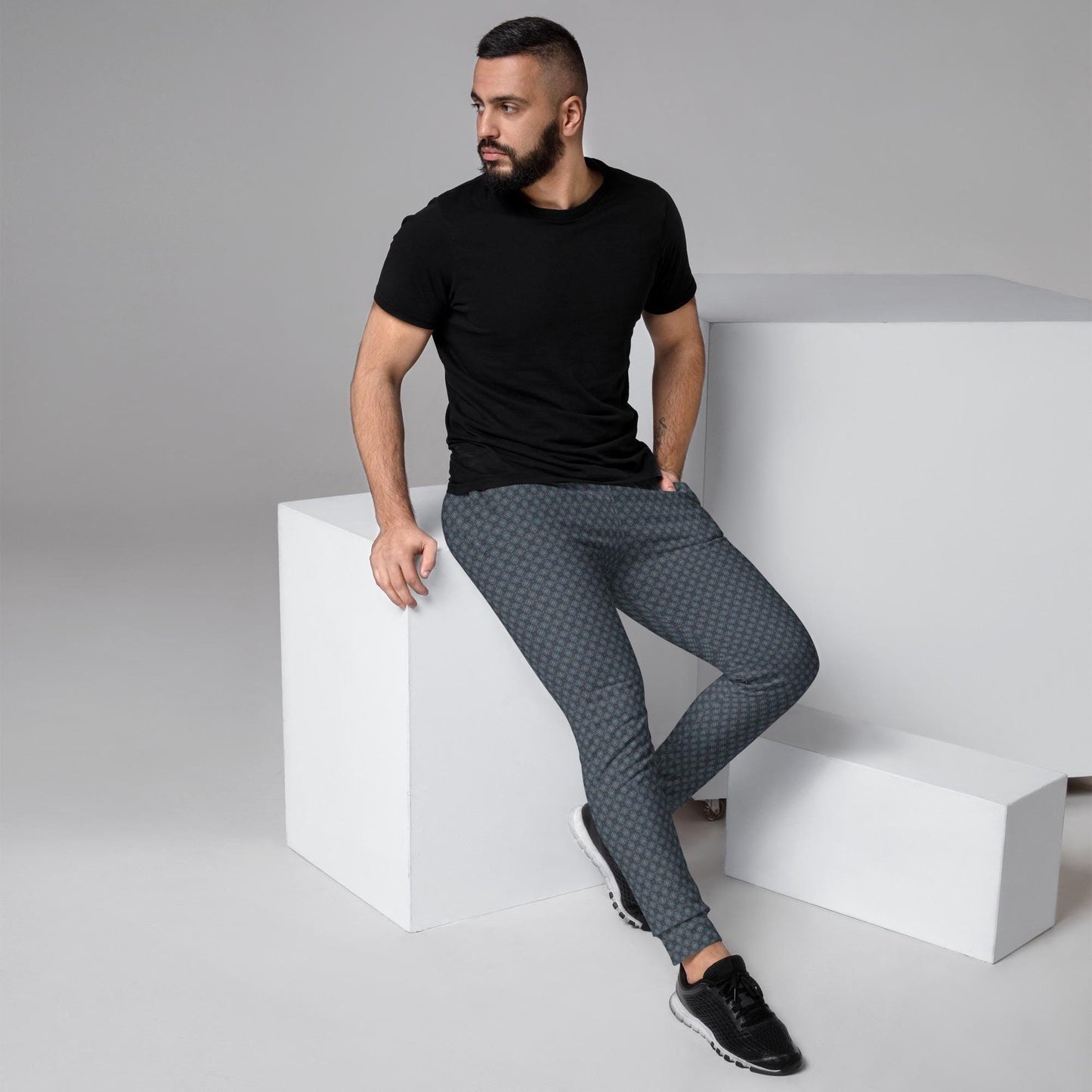 Geometric All Over Pattern Men's Joggers - Trendy, Comfortable, Stylish Athletic Wear - Modern Design Jogging Pants - Urban Fashion For Him