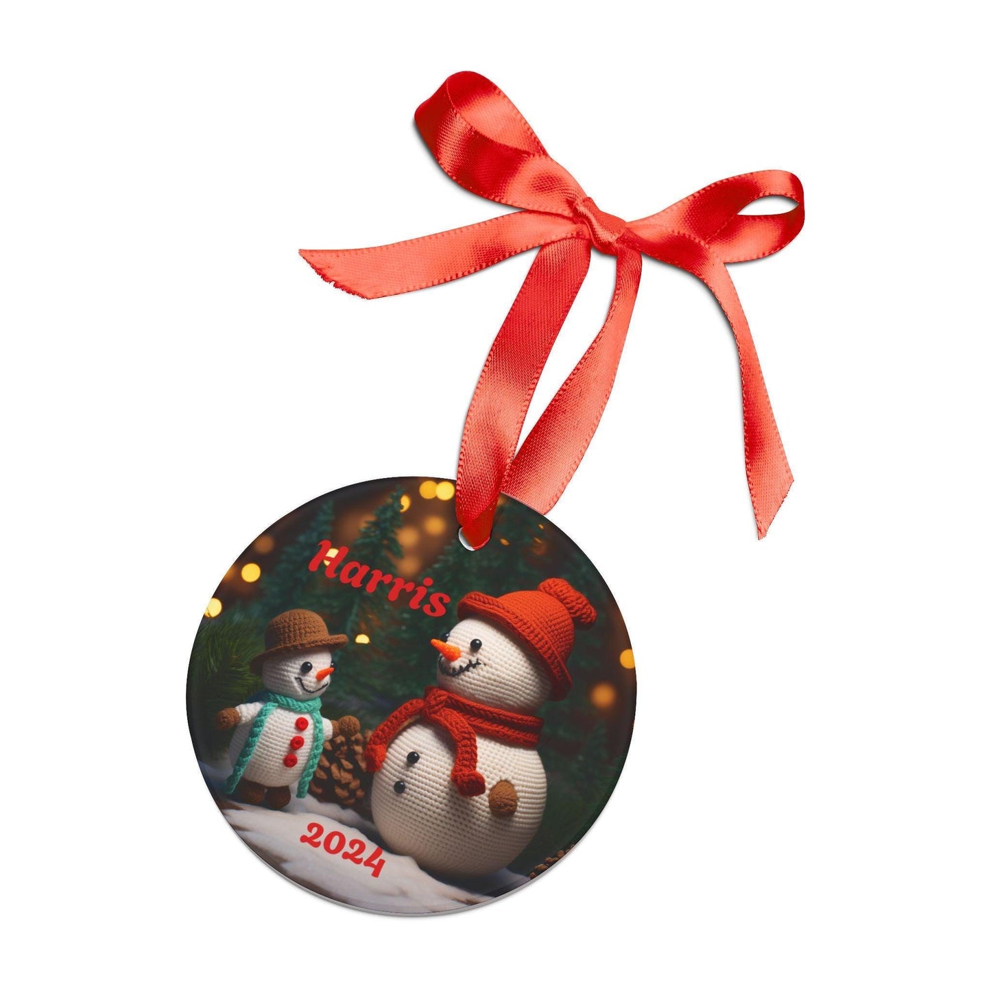 Personalized Christmas Acrylic Ornament, Holiday Decor, Snowman Ornament, Family Gift, Custom Gift 2024
