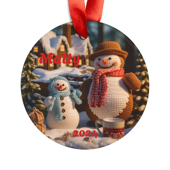 Personalized Snowman Acrylic Ornament, Holiday Decor, Christmas Keepsake, Family Gift, Winter Decoration, Customizable Decor The Aurora Touch