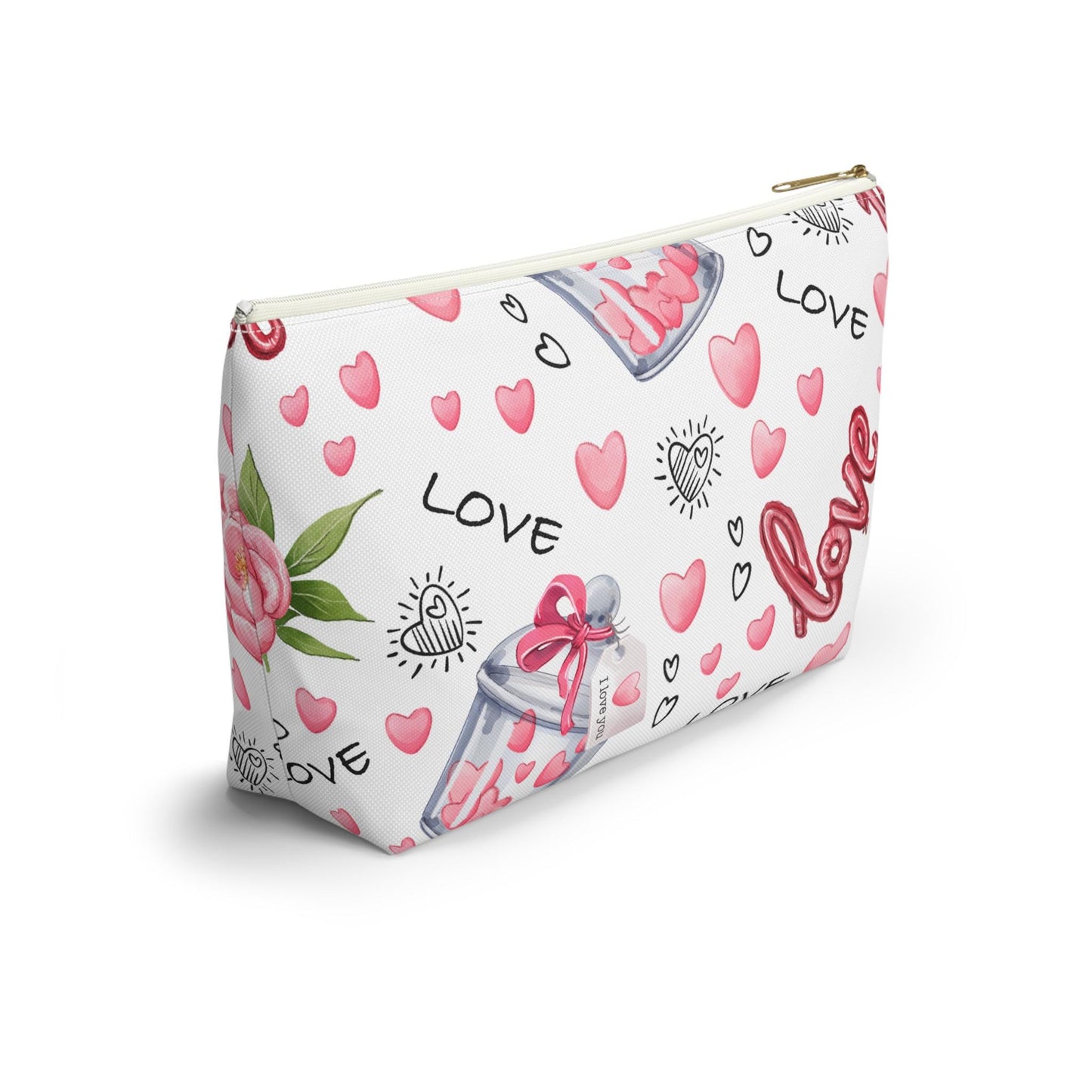 Love-Themed Accessory Pouch, Perfect Gift for Valentine's Day, Makeup Bag, Travel Organizer, Cute Love Design, Romantic Gift