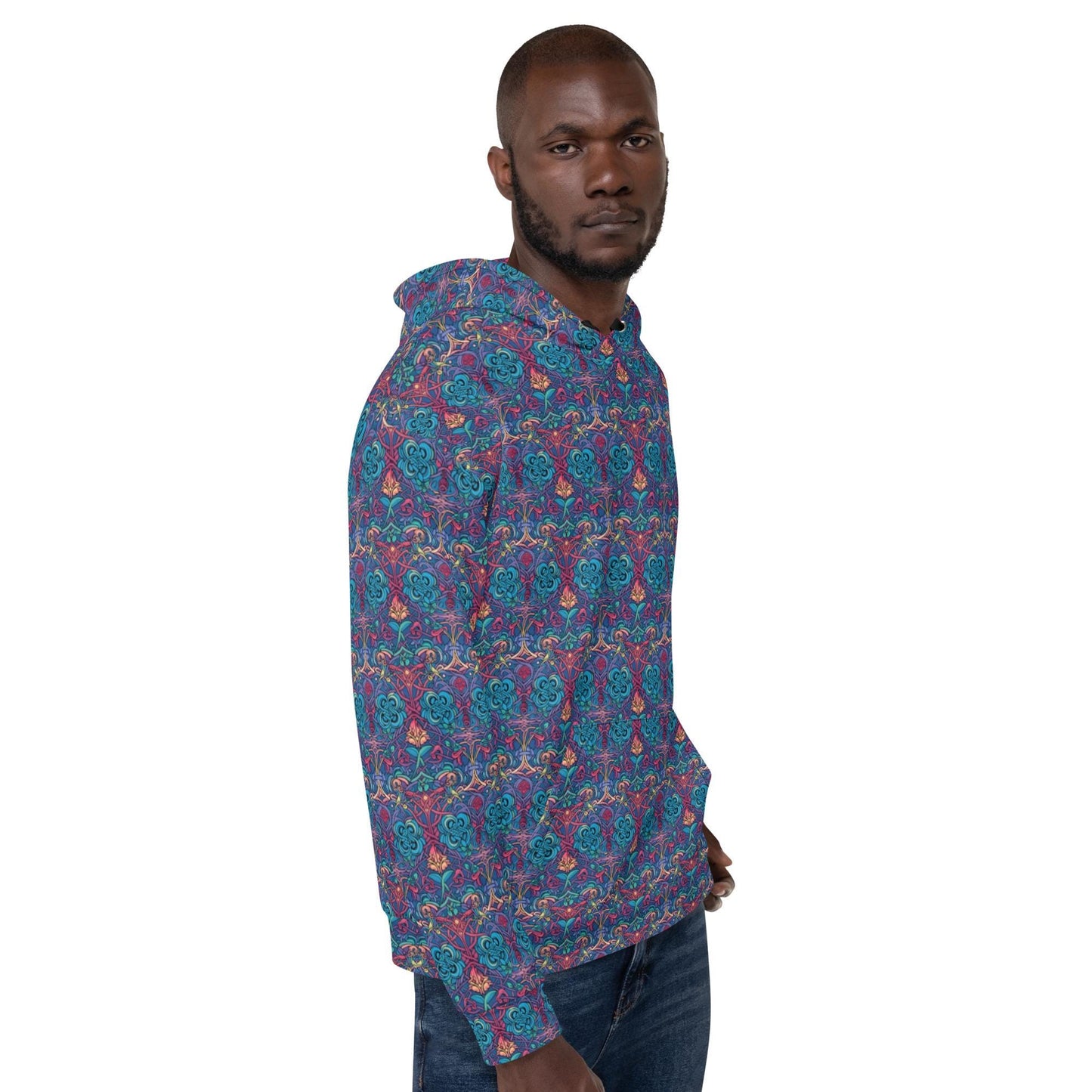 Men's Colorful All-Over Print Hoodie – Bold, Vibrant Patterned Sweatshirt for Ultimate Comfort & Style