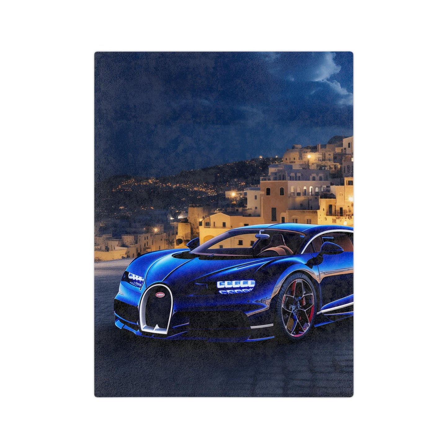 Luxury Velveteen Microfiber Blanket for Car Enthusiasts, Cozy Home Decor, Perfect Gift for Birthdays, Father's Day, and Holidays, Bugatti