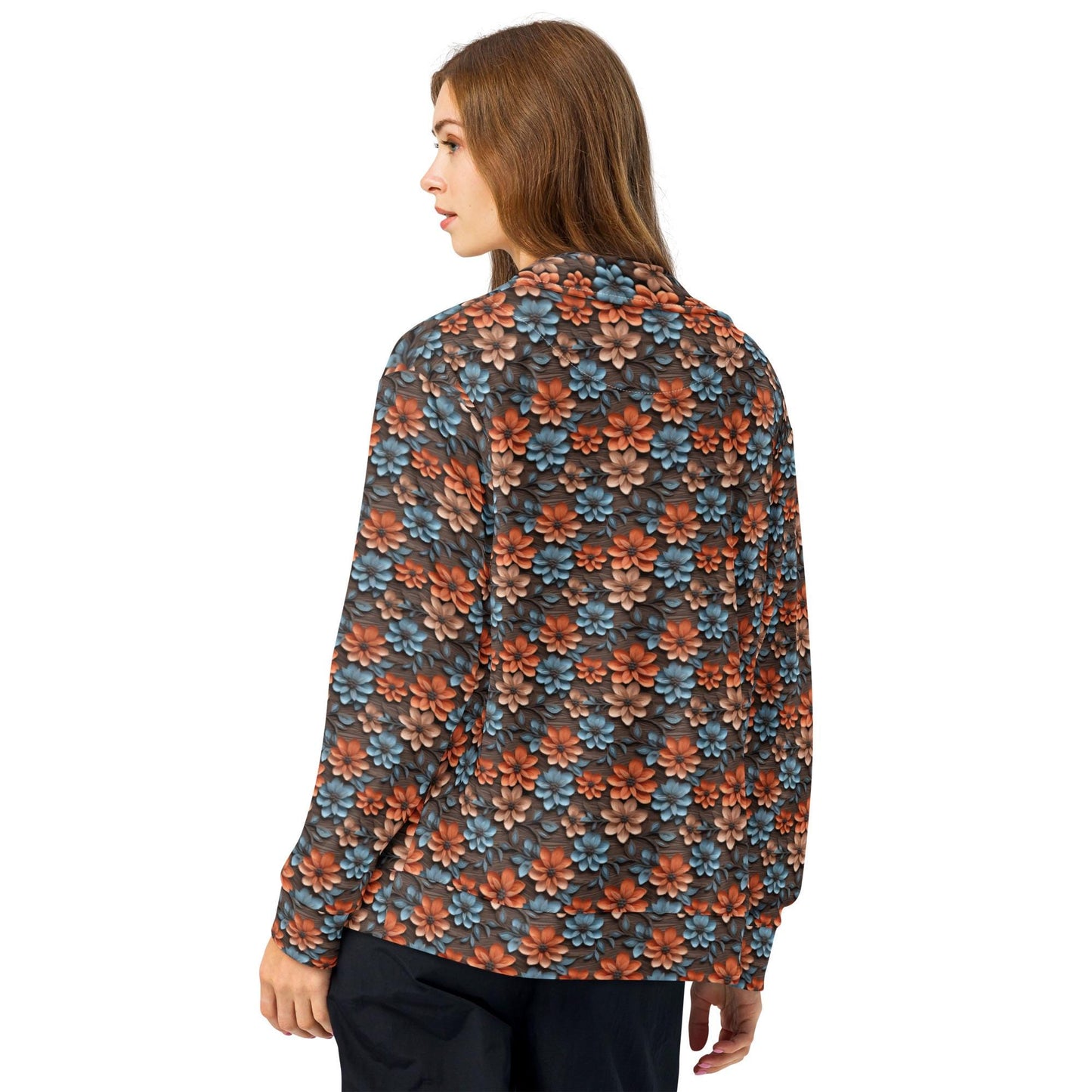 Beautiful Floral Pattern Female Unisex Track Jacket – Stylish & Comfortable Sportswear for Every Season