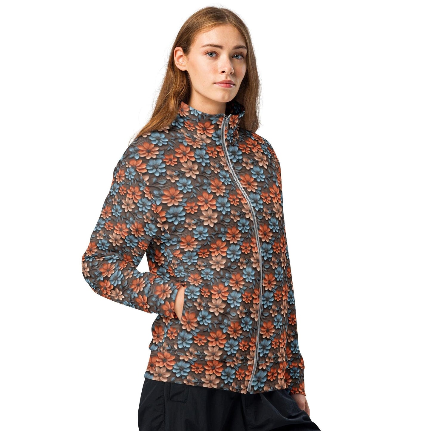 Beautiful Floral Pattern Female Unisex Track Jacket – Stylish & Comfortable Sportswear for Every Season