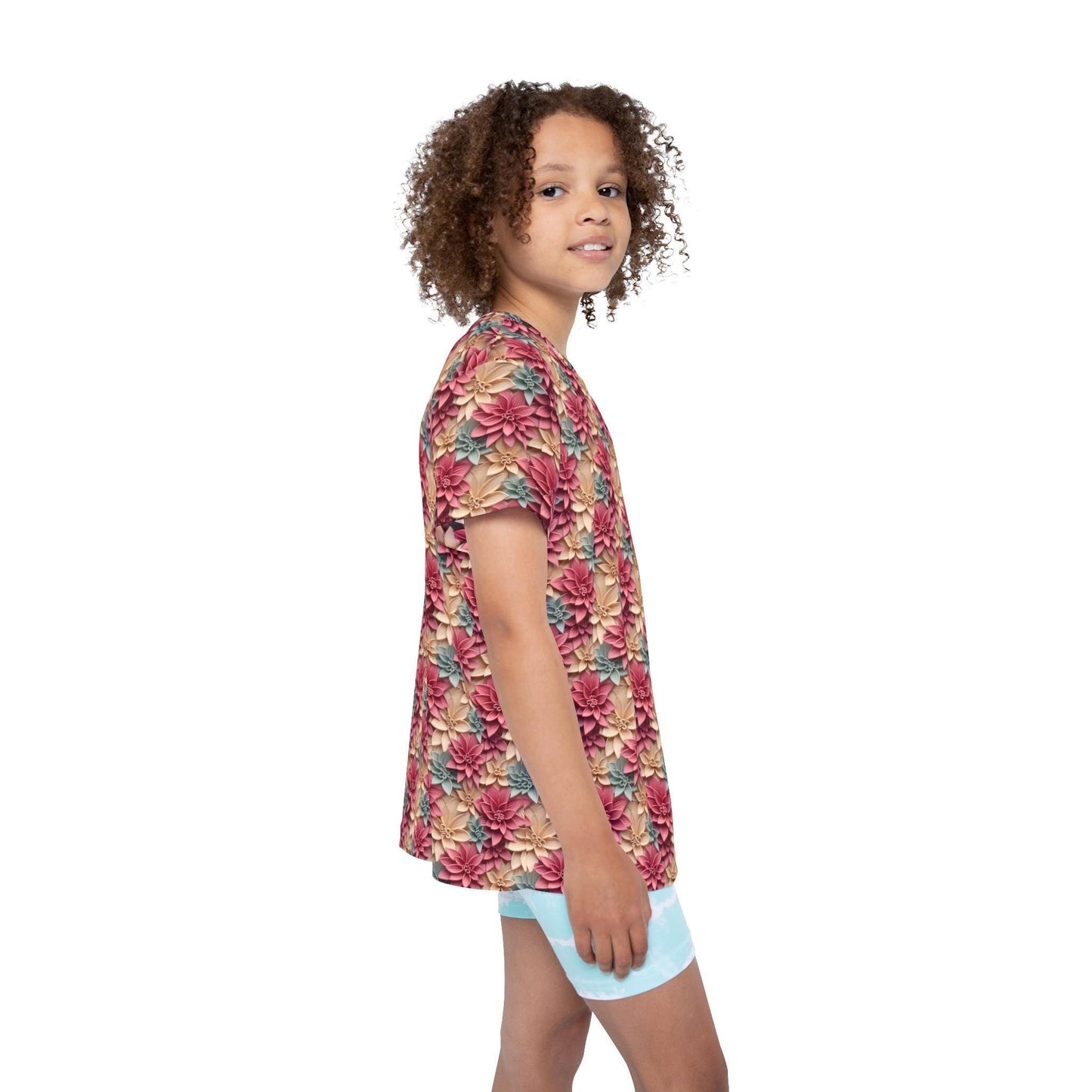 Kids Floral Sports Jersey, Cute Activewear for Boys & Girls, Ideal for Birthdays, Sports Events, Summer Fun, Playful Vibes