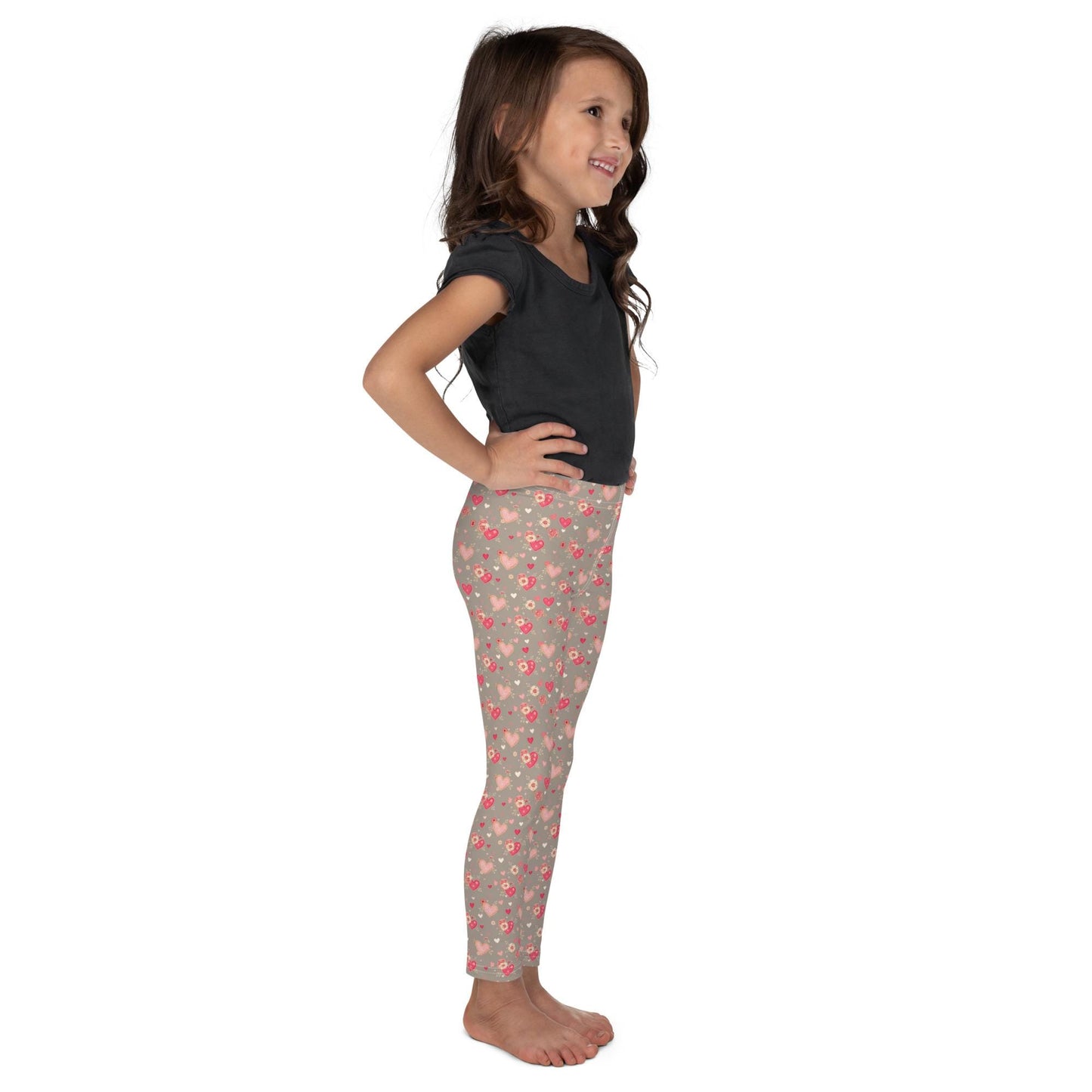 Valentine's Heart All Over Print Kids Leggings – Soft & Comfy Love-Themed Leggings for Girls – Cute Gift Idea for Valentine's Day