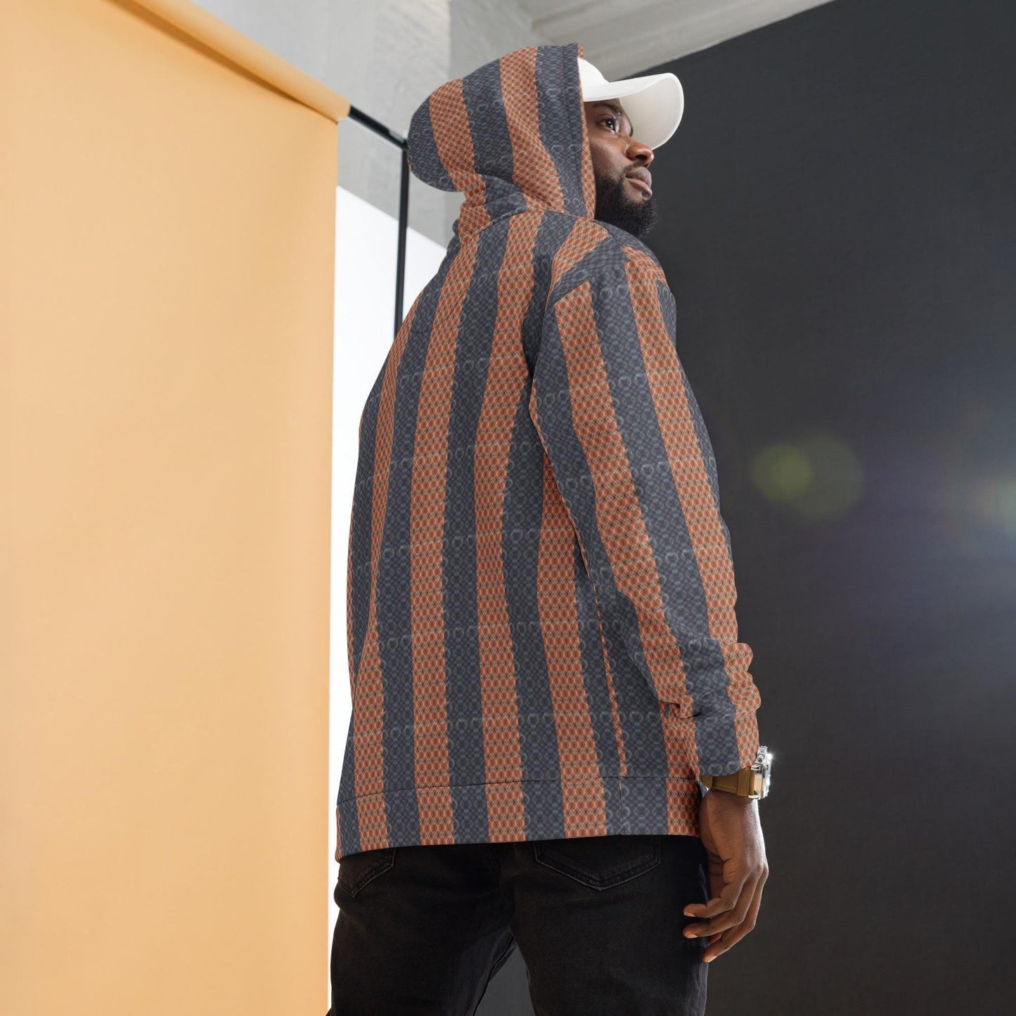 Trendy Geometric Pattern Men's Hoodie - Stylish, Comfortable & Fashion-Forward, Fashionista Wear , Great Gift For Him, Comfy Mens Sweater