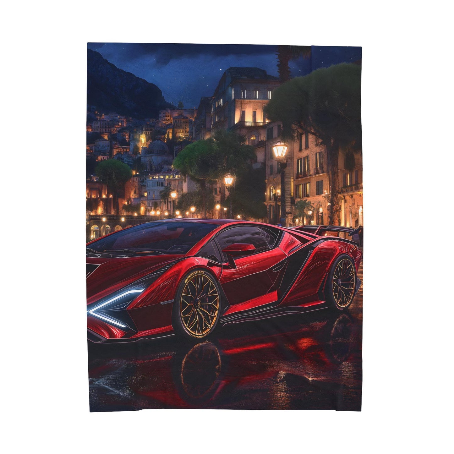 Luxury Sports Car Velveteen Plush Blanket, Cozy Throw for Car Lovers, Great Gift for Birthdays, Home Décor, Movie Nights