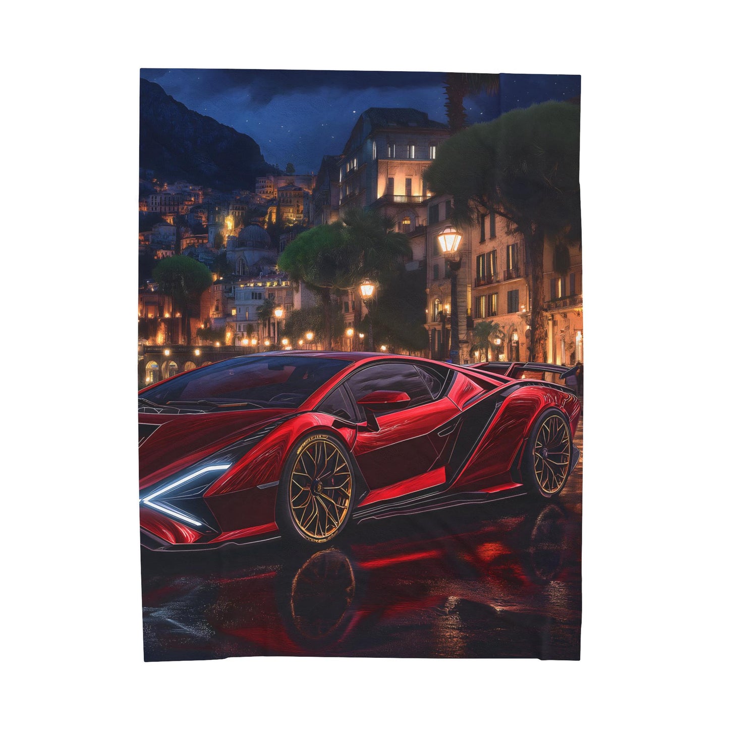 Luxury Sports Car Velveteen Plush Blanket, Cozy Throw for Car Lovers, Great Gift for Birthdays, Home Décor, Movie Nights