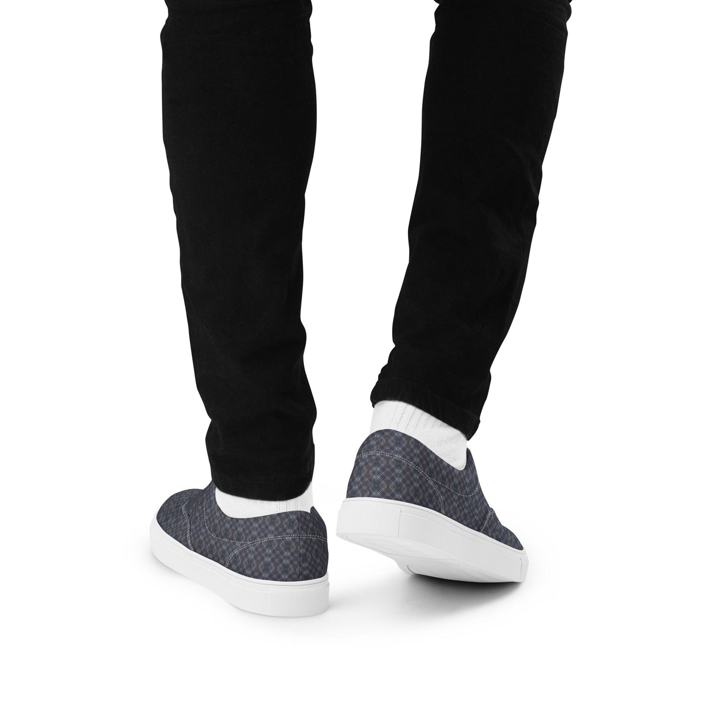 Men’s Geometric Pattern Casual Lace-Up Canvas Shoes – Trendy, Comfortable & Stylish Footwear for Everyday Wear
