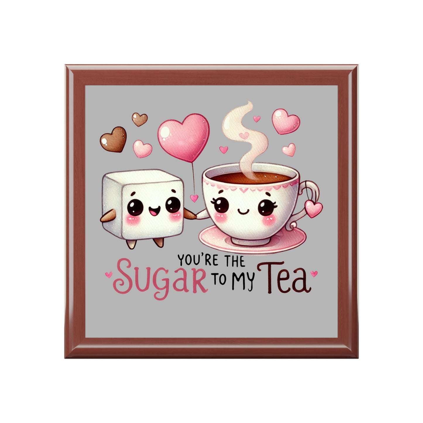 Cute Sugar to My Tea Jewelry Box, Valentine's Day Gift, Wedding Keepsake, Cute Storage Box, Love Theme Decor