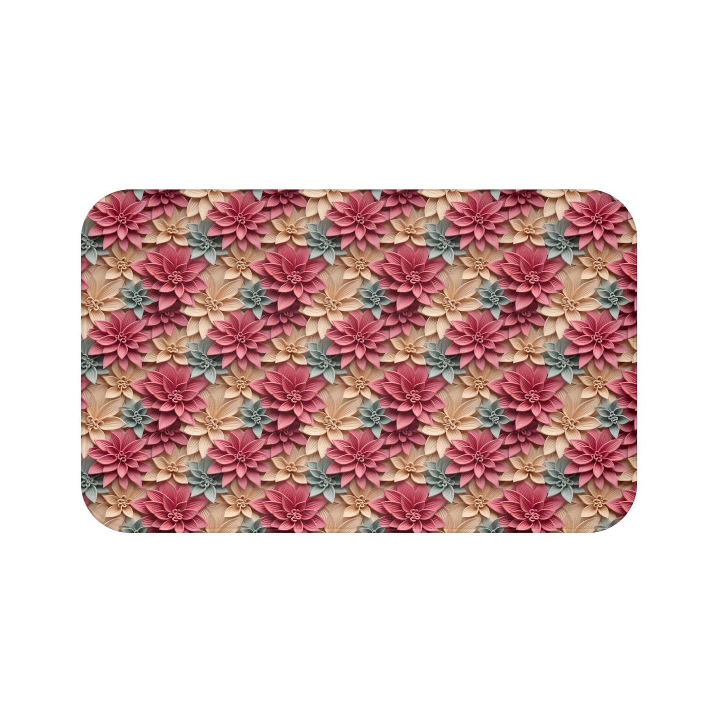 Floral Elegance Bath Mat - Boho Bathroom Decor, Gift for Her, Flower Home Accent, Cozy Retreat, Housewarming Gift