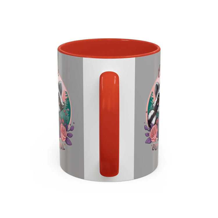 Cute But Feral Raccoon Coffee Mug, Funny Animal Mug, Gifts for Animal Lovers, Grey Accent Mug, Perfect for Any Occasion
