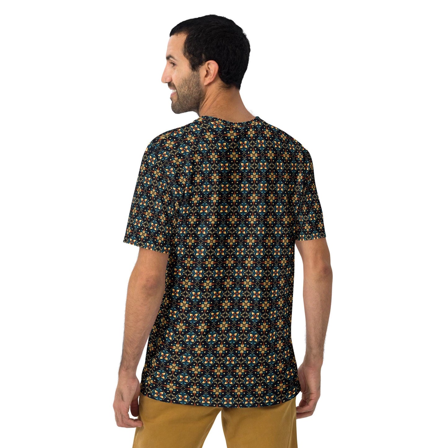 Stylish Geometric All-Over Print Men's T-shirt | Trendy Modern Design | Comfortable & Fashionable Casual Tee | Unique Graphic Shirt