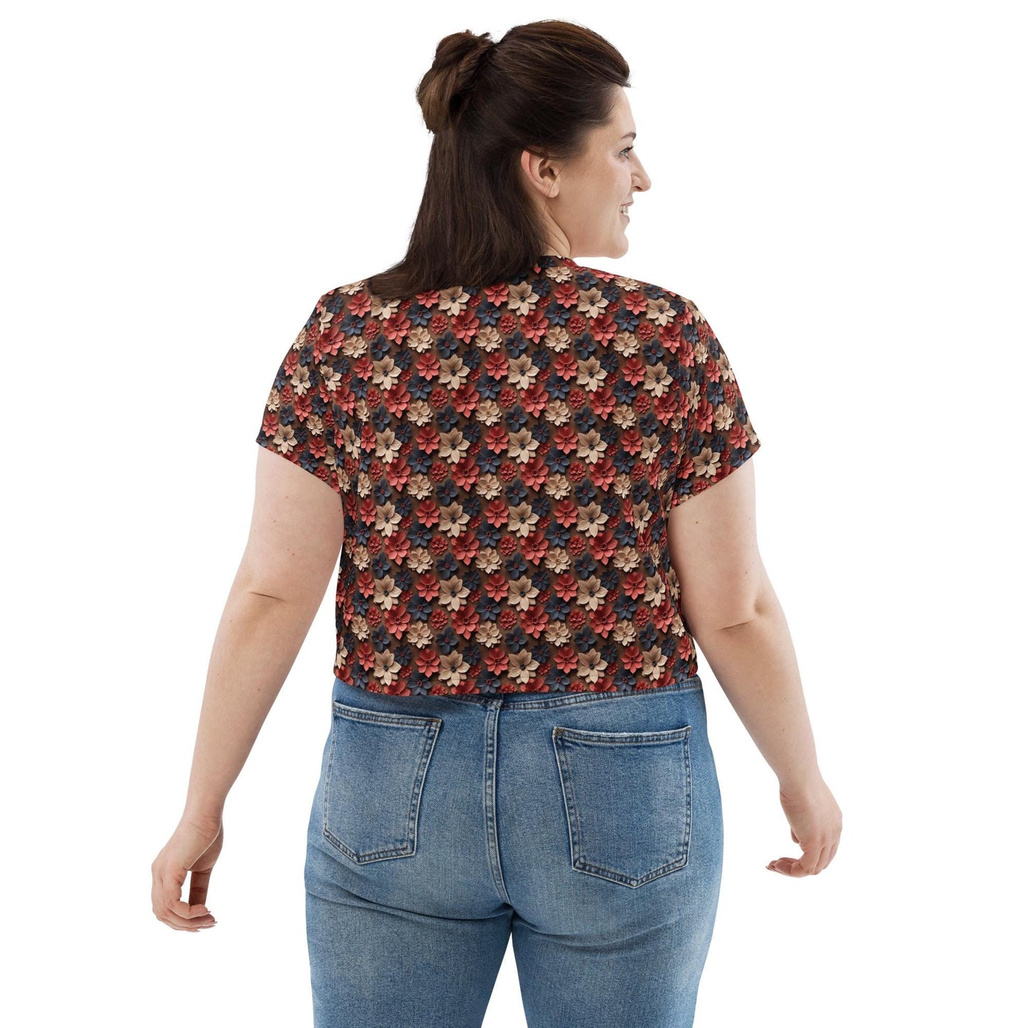 Women's Floral Print Crop Tee - Stylish & Cute Casual Shirt, Trendy Summer Top, Perfect for Everyday Wear or a Casual Outing