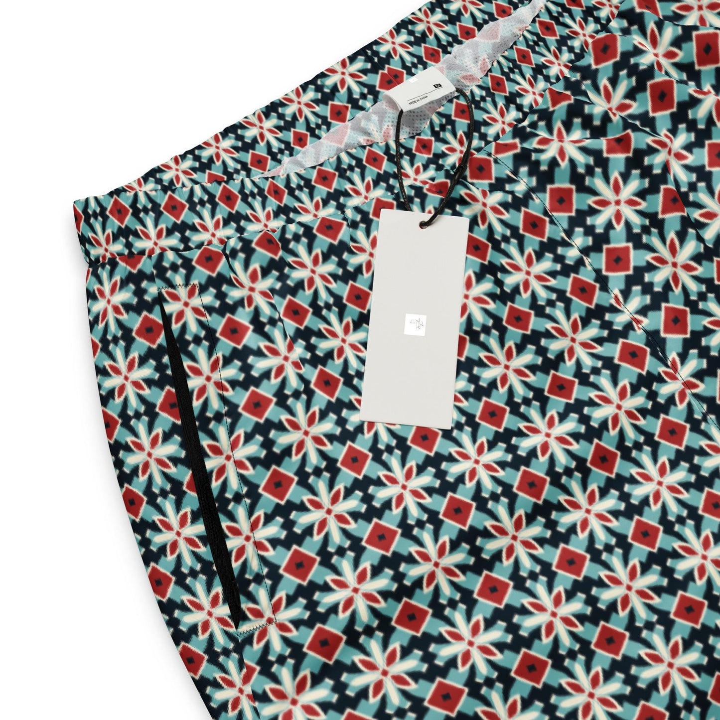 Men's Stylish Geometric Print Track Pants - Trendy All-Over Pattern, Comfortable Fashionable Athletic Wear for Casual & Active Days