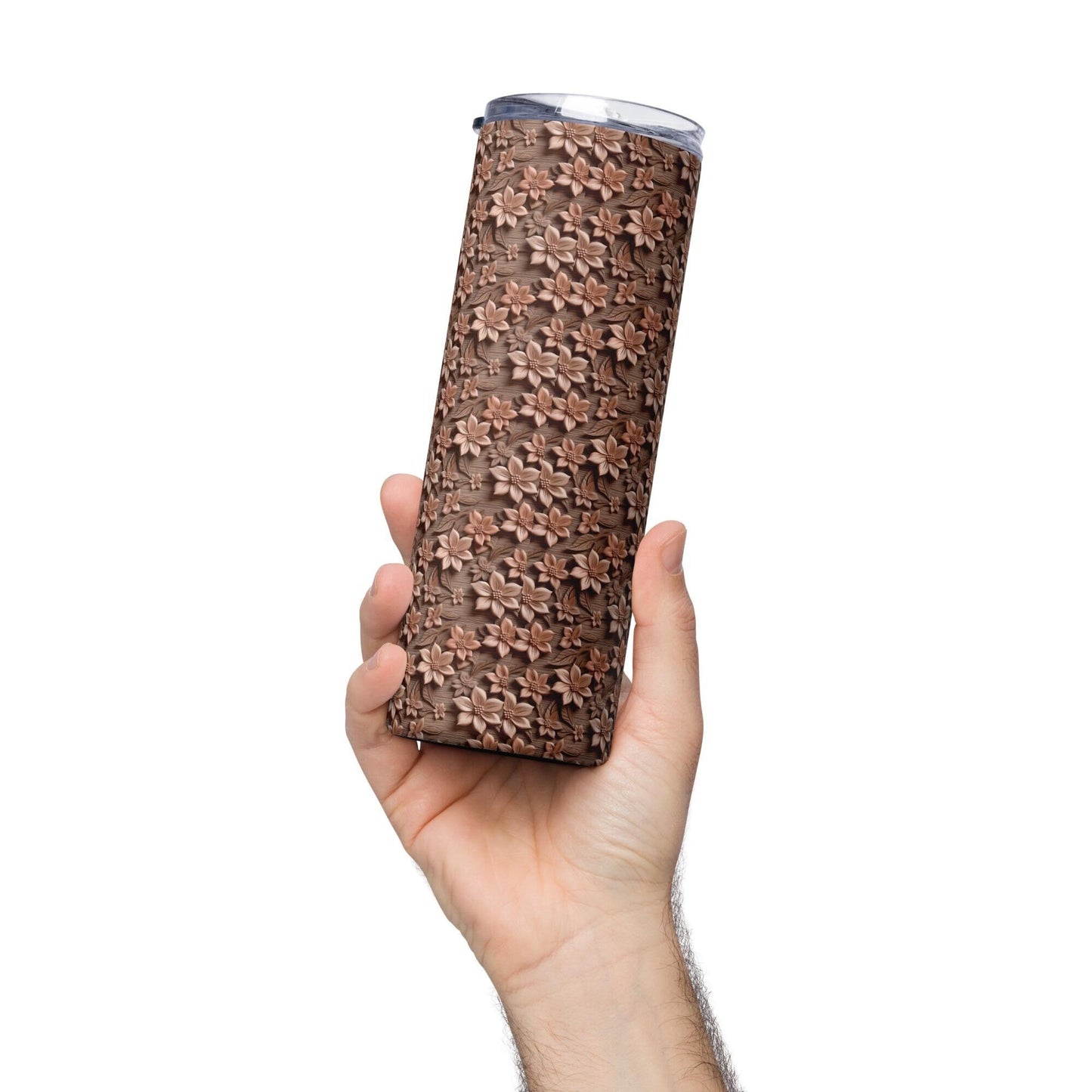 Stylish Floral All Over Print Stainless Steel Tumbler | Unique Travel Mug | Insulated Drinkware | Perfect Gift for Her | Personalized Cup
