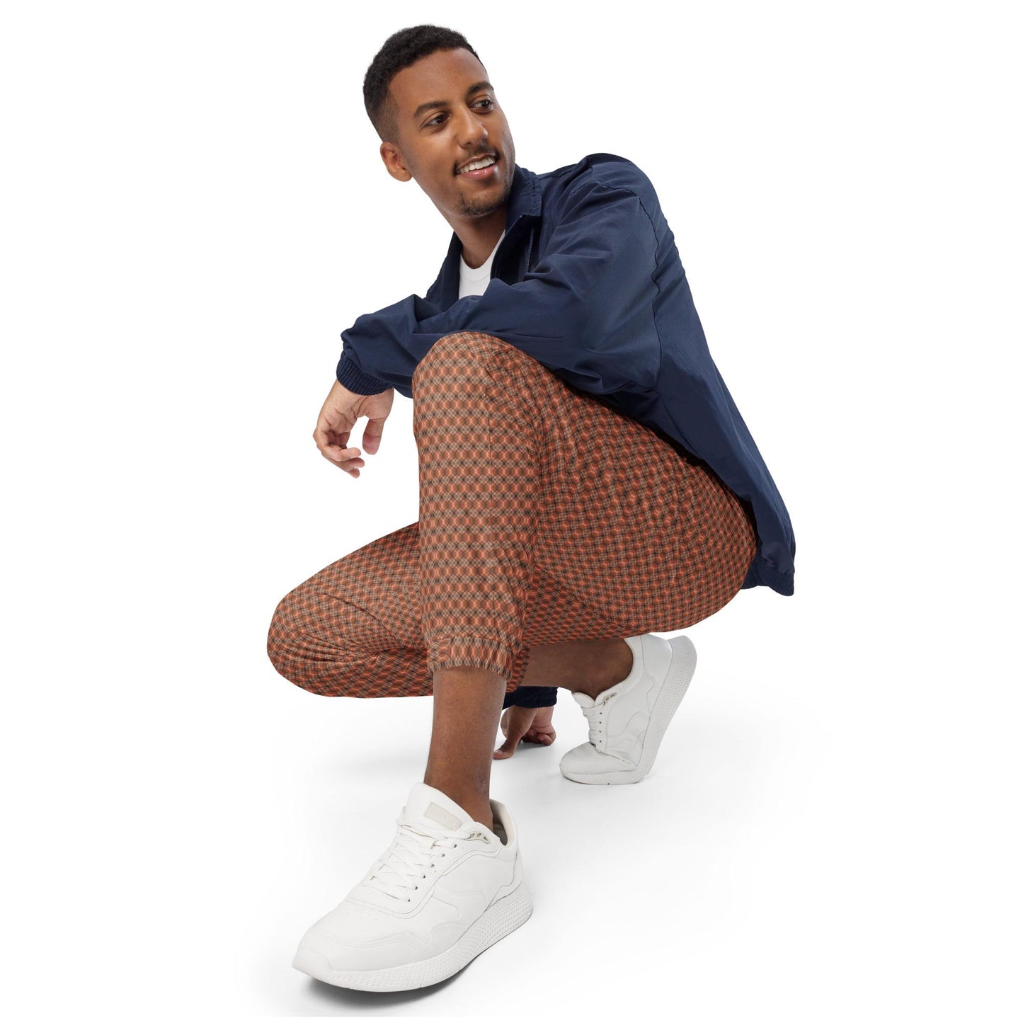 Men's Geometric Runway Design Track Pants | Stylish Casual Modern Joggers | Trendy Athletic Wear | Comfortable & Fashionable