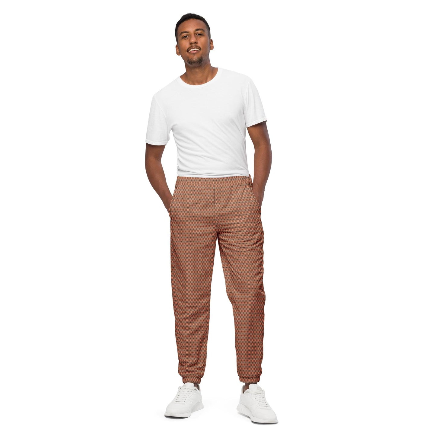 Men's Geometric Runway Design Track Pants | Stylish Casual Modern Joggers | Trendy Athletic Wear | Comfortable & Fashionable