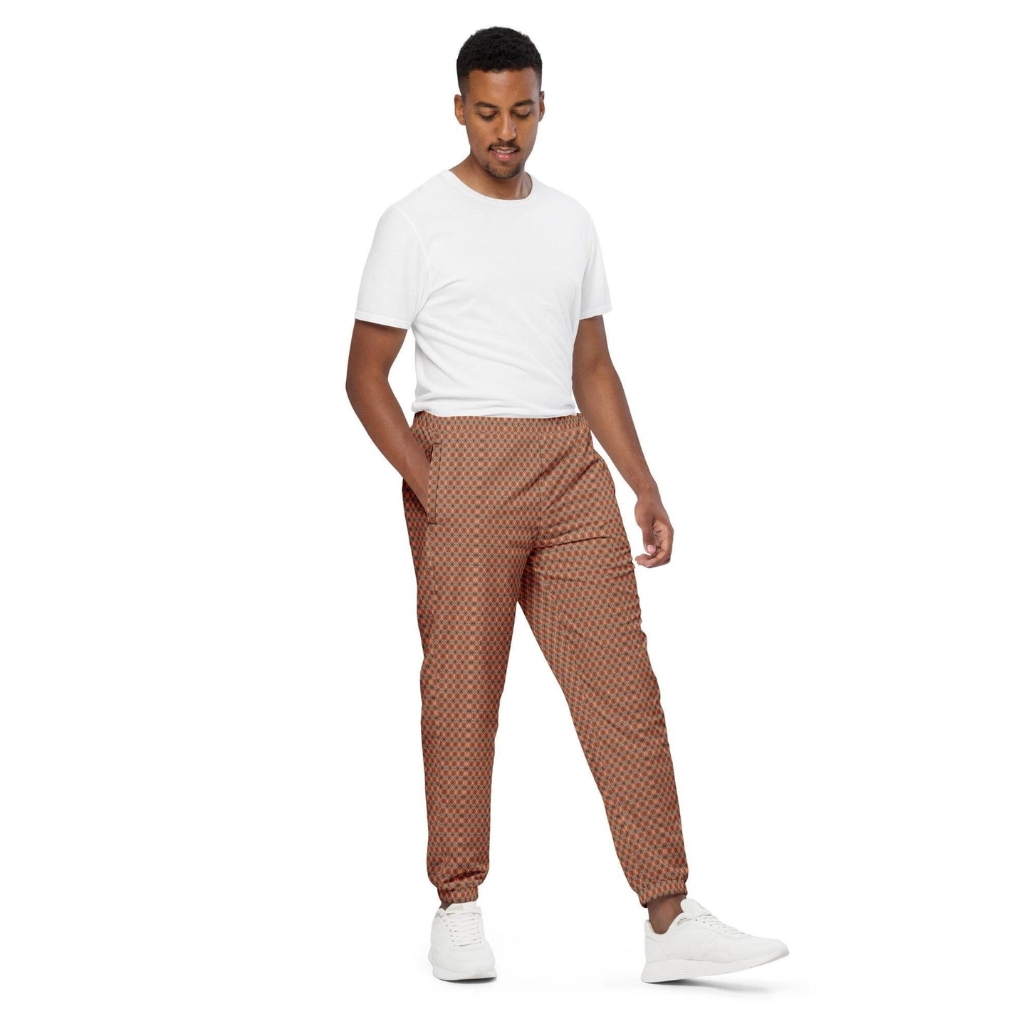 Men's Geometric Runway Design Track Pants | Stylish Casual Modern Joggers | Trendy Athletic Wear | Comfortable & Fashionable