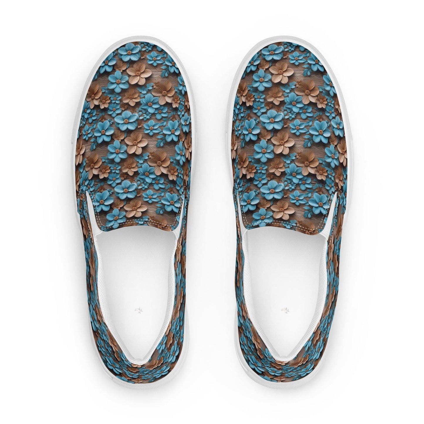 Pretty Women’s All-Over Print 3D Floral Slip-On Canvas Shoes – Stylish, Comfortable & Versatile Sneakers for Everyday Wear