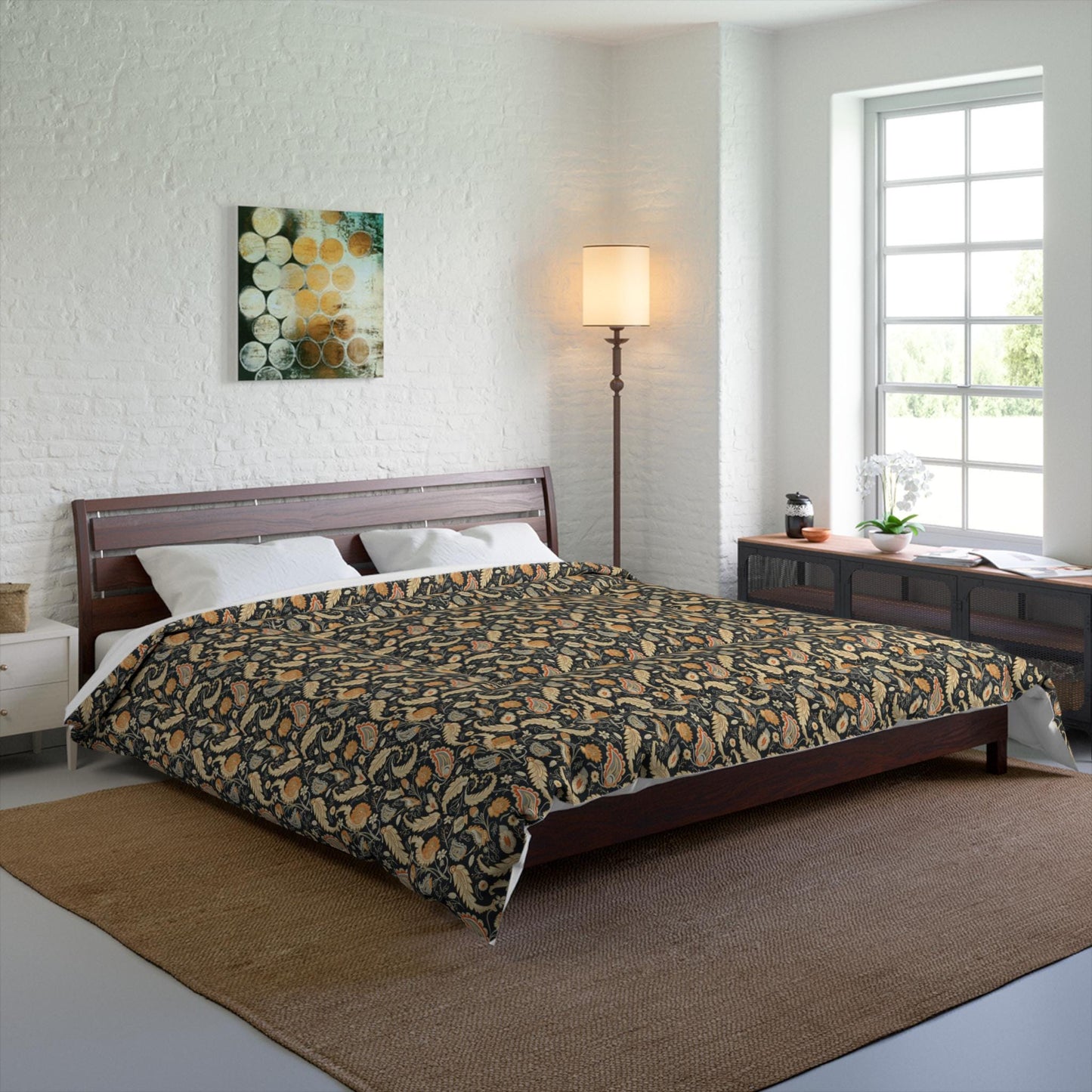 Bohemian Comforter, Cozy Bedding, Bedroom Decor, Festival Home Accent, Unique Printed Blanket, Ethnic Design Art