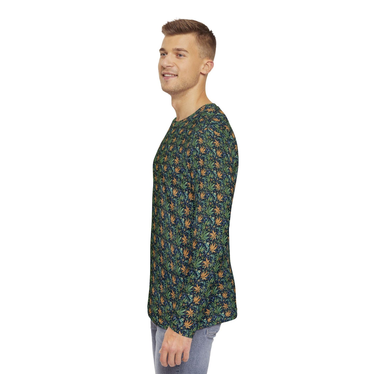 Tropical Vibe Men's Long Sleeve Shirt - Perfect for Beach Days, Casual Outings, Gift for Him, Summer Style, Relaxed Fit