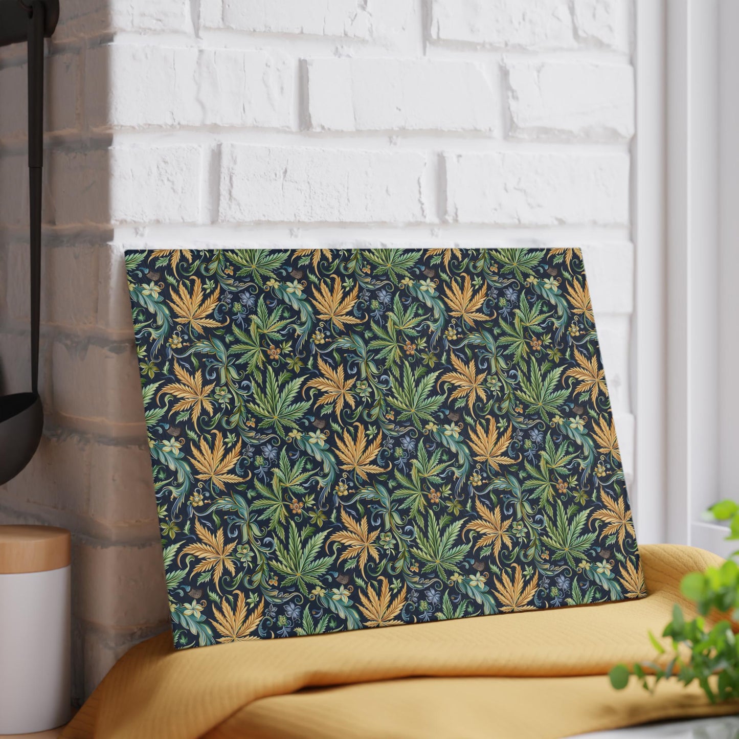 Artisan Floral Glass Cutting Board - Elegant Kitchen Decor, Gift for Foodies, Housewarming, Cooking Essentials, Unique Home Decor