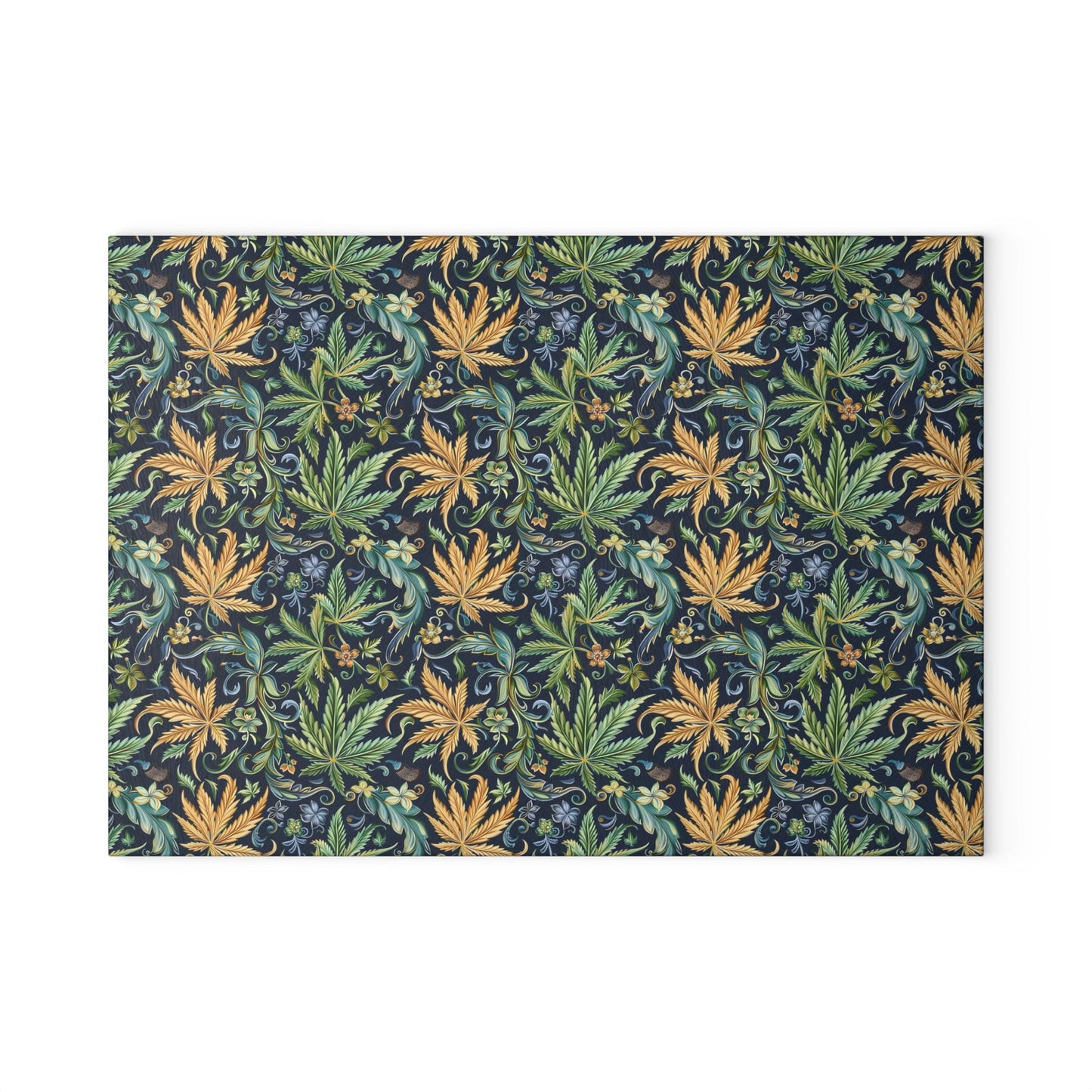 Artisan Floral Glass Cutting Board - Elegant Kitchen Decor, Gift for Foodies, Housewarming, Cooking Essentials, Unique Home Decor