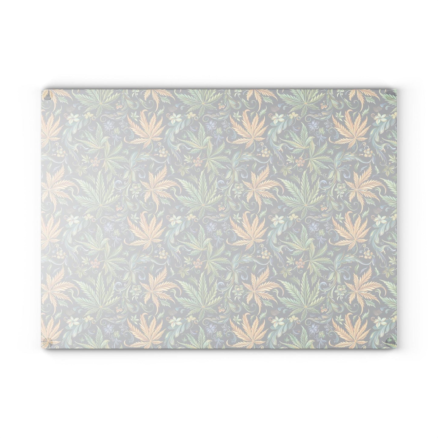 Artisan Floral Glass Cutting Board - Elegant Kitchen Decor, Gift for Foodies, Housewarming, Cooking Essentials, Unique Home Decor
