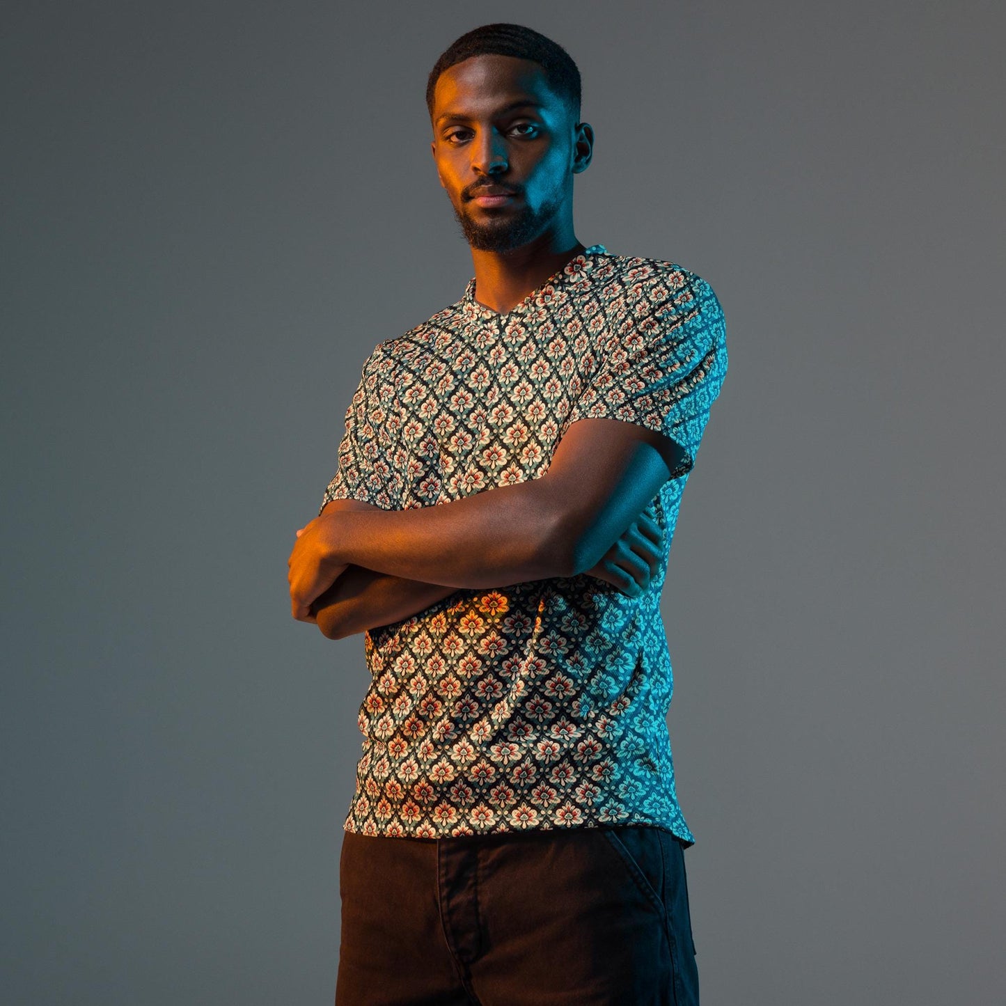 Eco-Friendly Men's All-Over Print Jersey T-Shirt – Stylish, Sustainable Fashion for Every Wardrobe