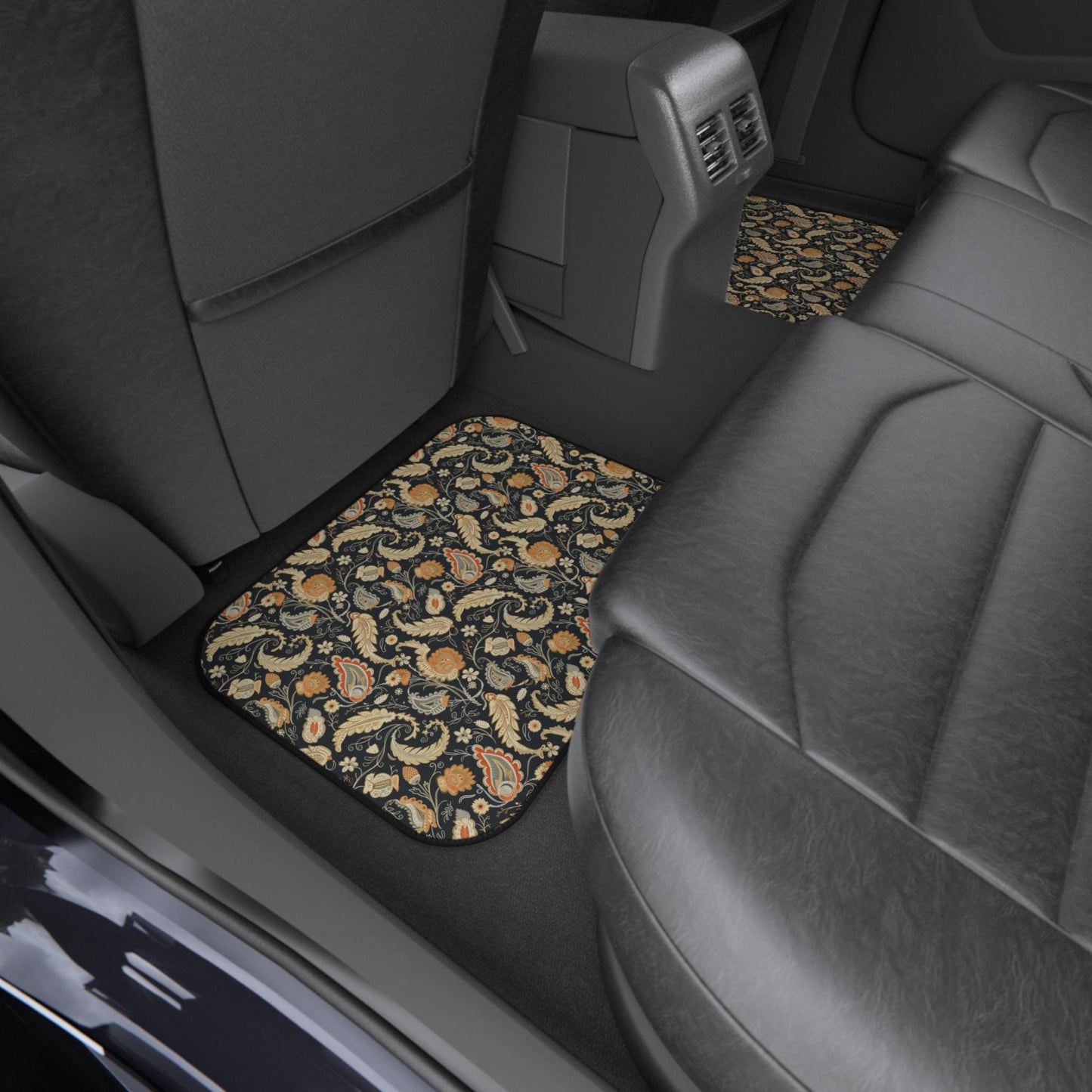 Bohemian Car Mats Set of 4, Artistic Auto Flooring, Vintage Style Car Accessories, Unique Gift for Travelers, Car Decor