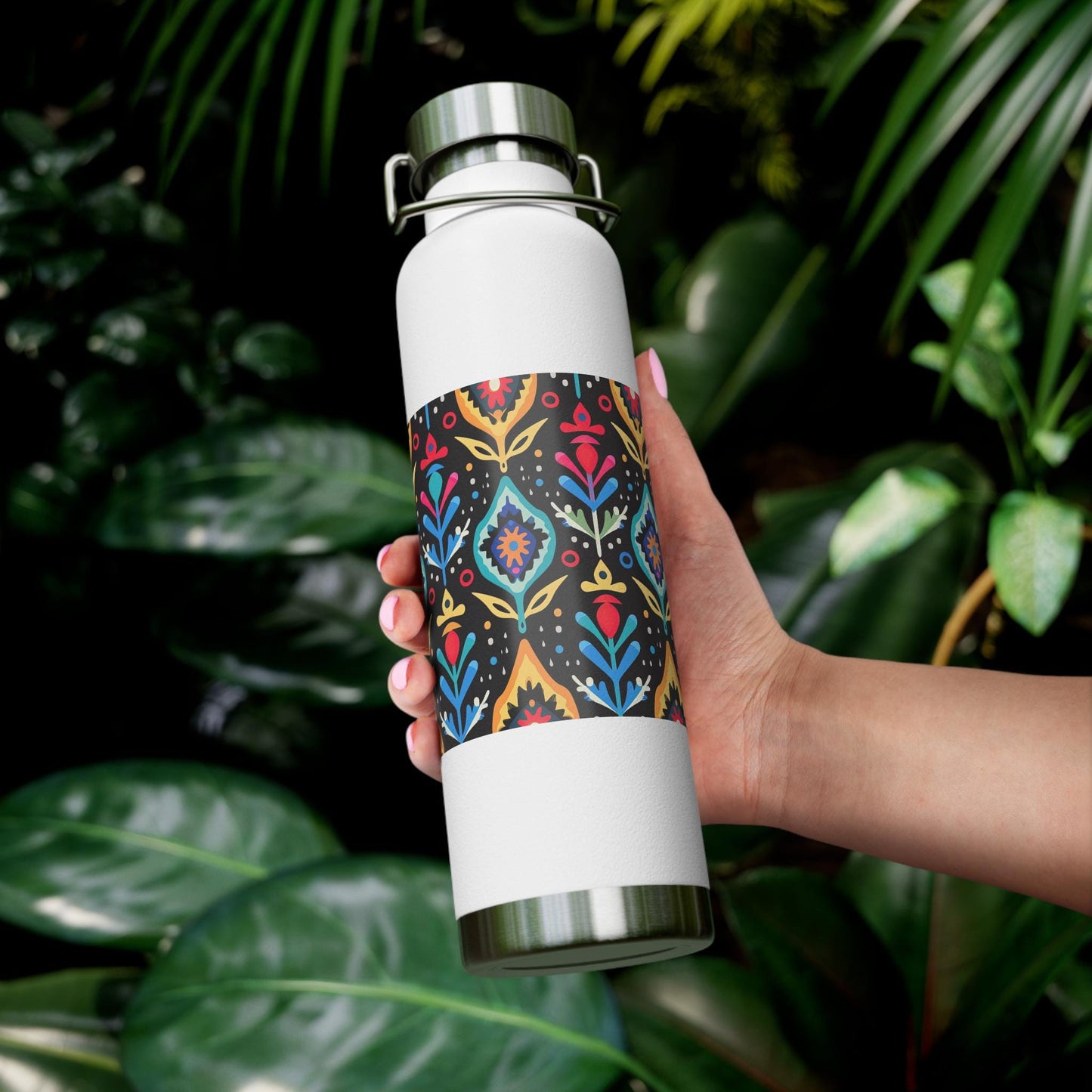 Floral Insulated Water Bottle, Travel Mug, Fitness Companion, Gift for Her, Eco-Friendly Drinkware, Hydration Flask, Pink Rose Design