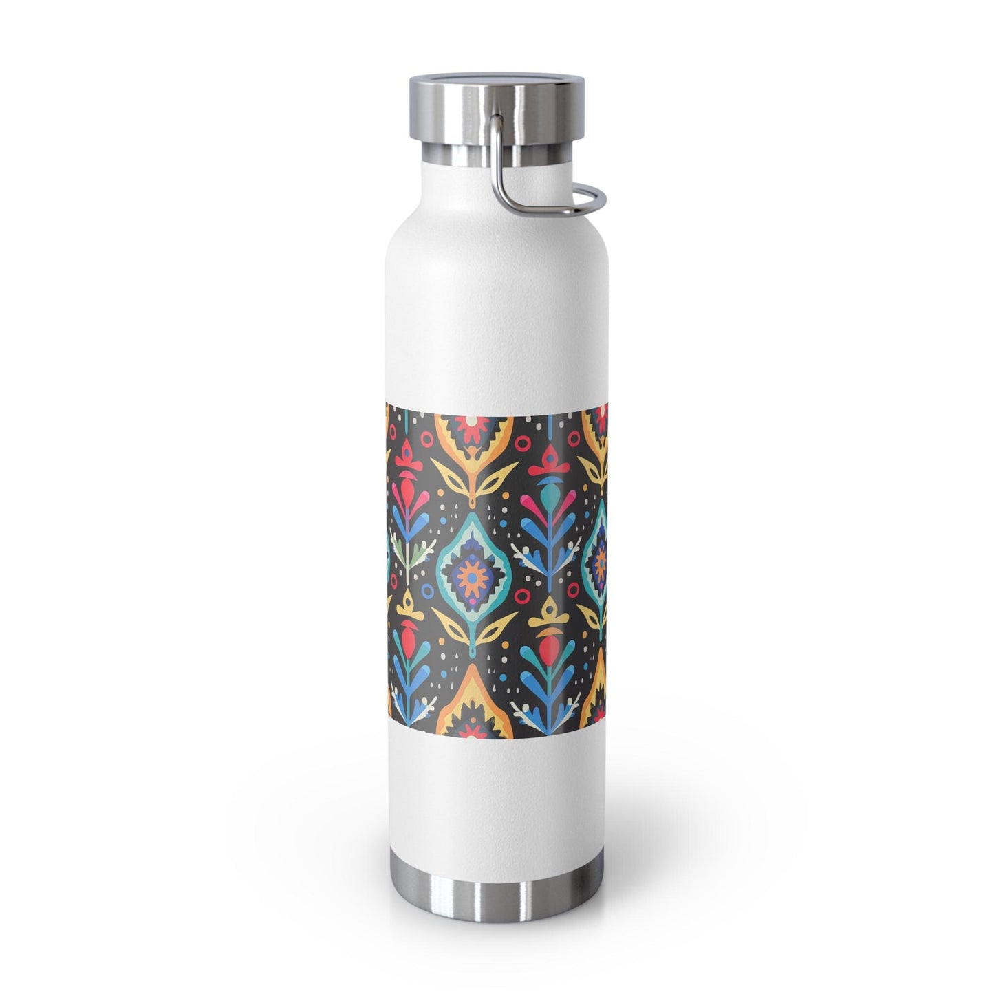 Floral Insulated Water Bottle, Travel Mug, Fitness Companion, Gift for Her, Eco-Friendly Drinkware, Hydration Flask, Pink Rose Design