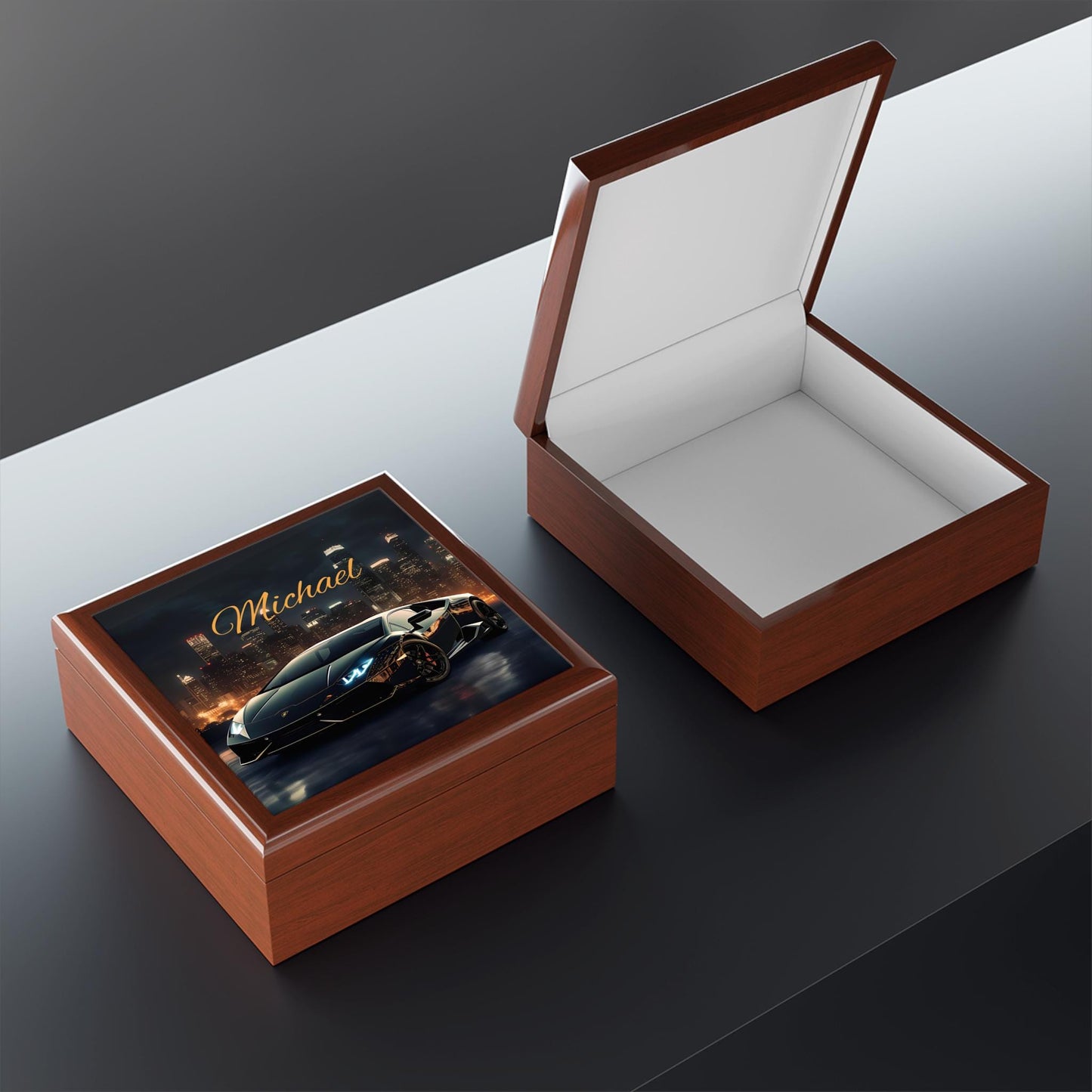 Personalized Car Lover's Jewelry Box, Custom Name Gift for Him, Unique Storage for Accessories, Birthday, Christmas, Anniversary