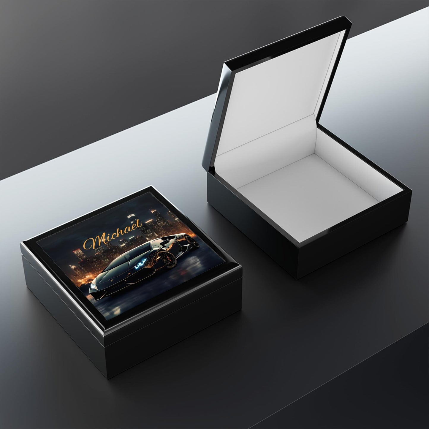 Personalized Car Lover's Jewelry Box, Custom Name Gift for Him, Unique Storage for Accessories, Birthday, Christmas, Anniversary