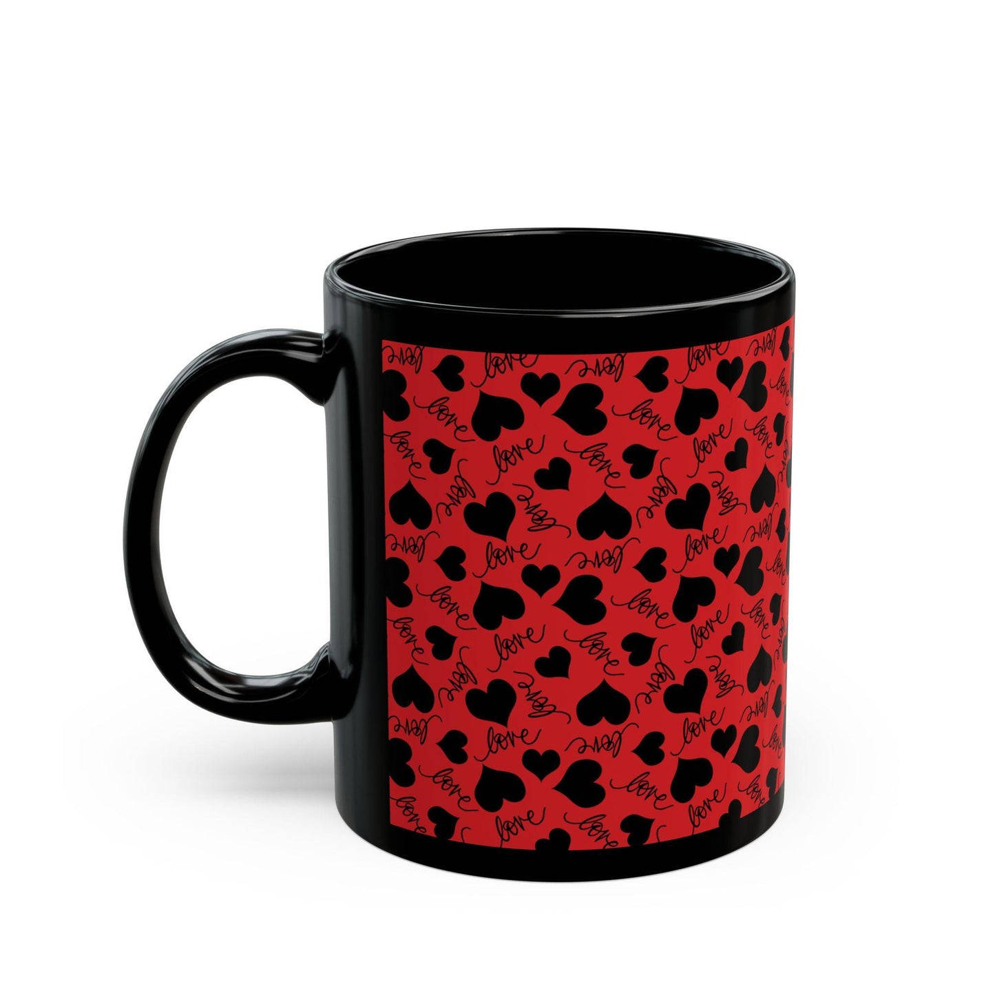 Love Heart Pattern Mug- Perfect Gift for Couples, Home Decor, Valentines Day, Coffee Lovers, Kitchen Accessory