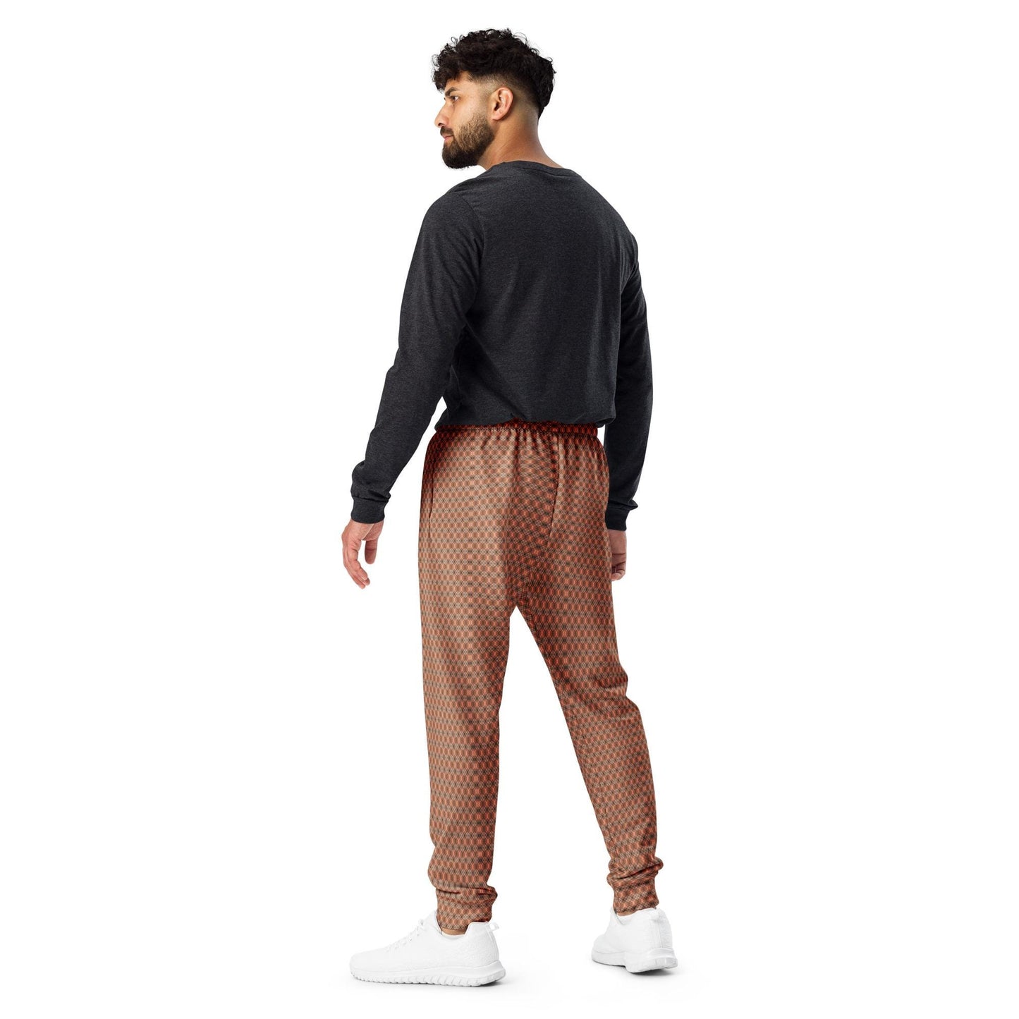 Men’s Geometric Pattern Joggers – Trendy, Stylish, Comfortable Activewear – All-Over Design, Perfect Fit for Every Occasion