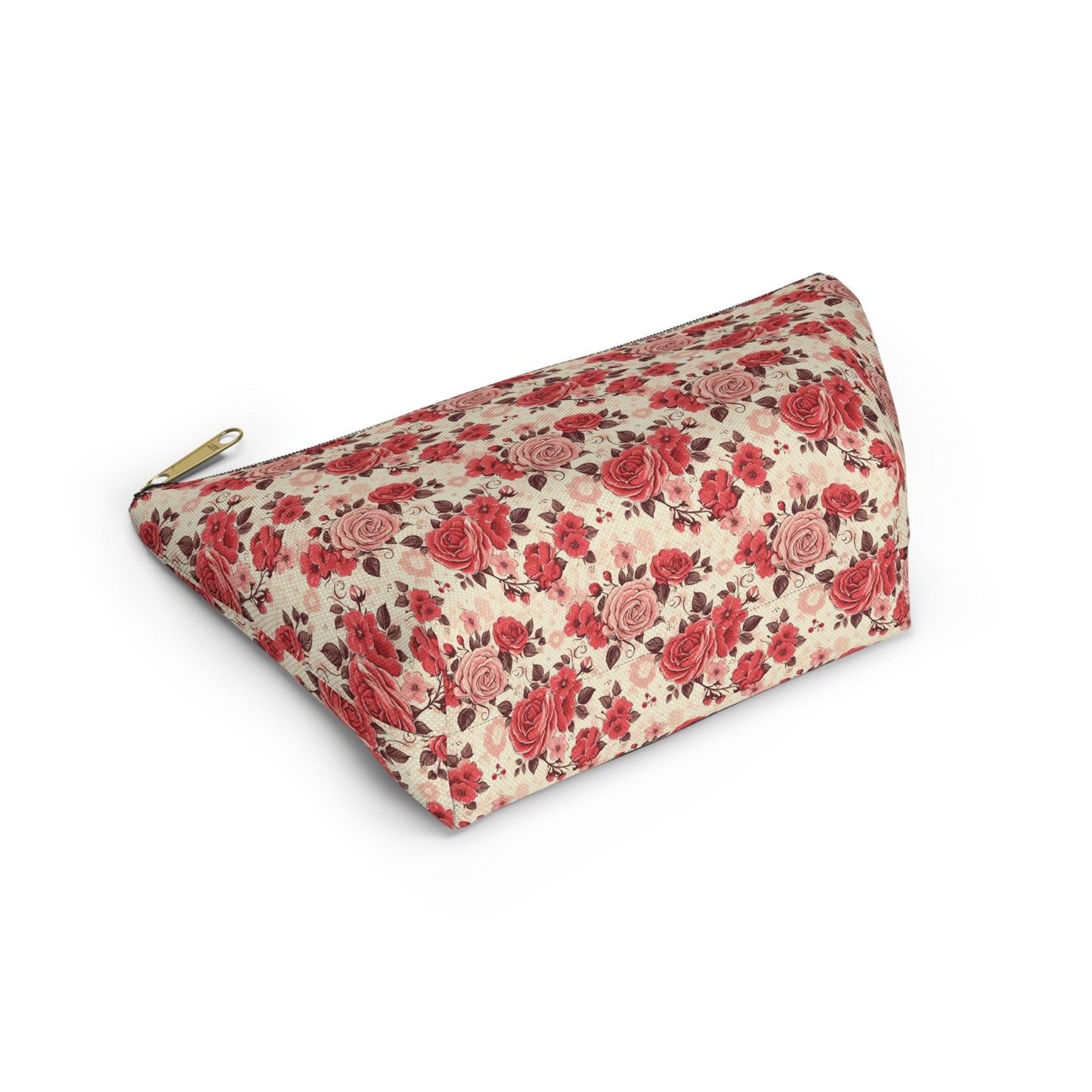 Vintage Floral Accessory Pouch, Perfect for Makeup, Travel, Organizing, Gift for Her, Rose Pattern Toiletry Bag