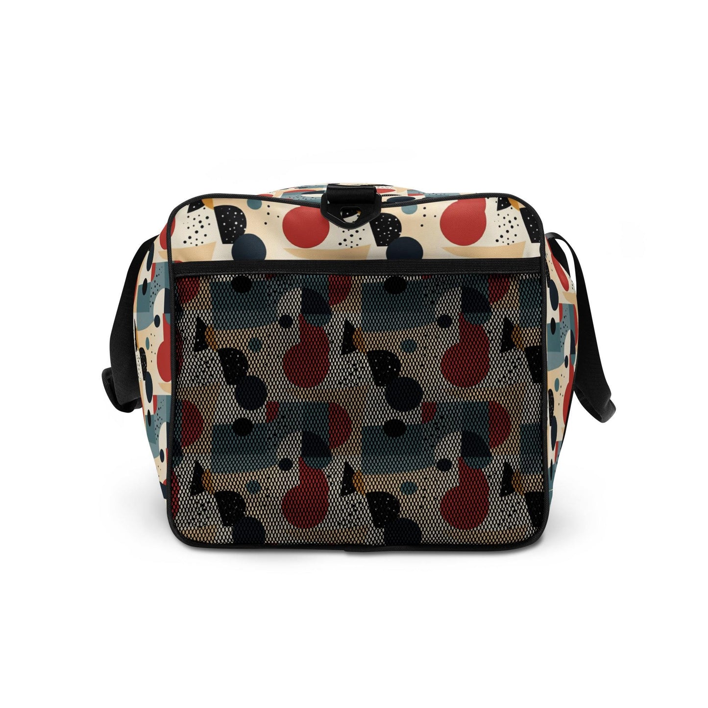 Geometric 90's Style Unisex Duffle Bag | Retro Gym, Travel Vacation Tote | Stylish, Spacious Durable Weekender Bag for Men & Women