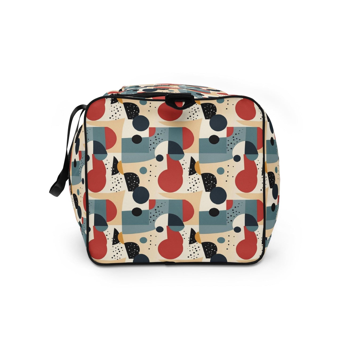 Geometric 90's Style Unisex Duffle Bag | Retro Gym, Travel Vacation Tote | Stylish, Spacious Durable Weekender Bag for Men & Women