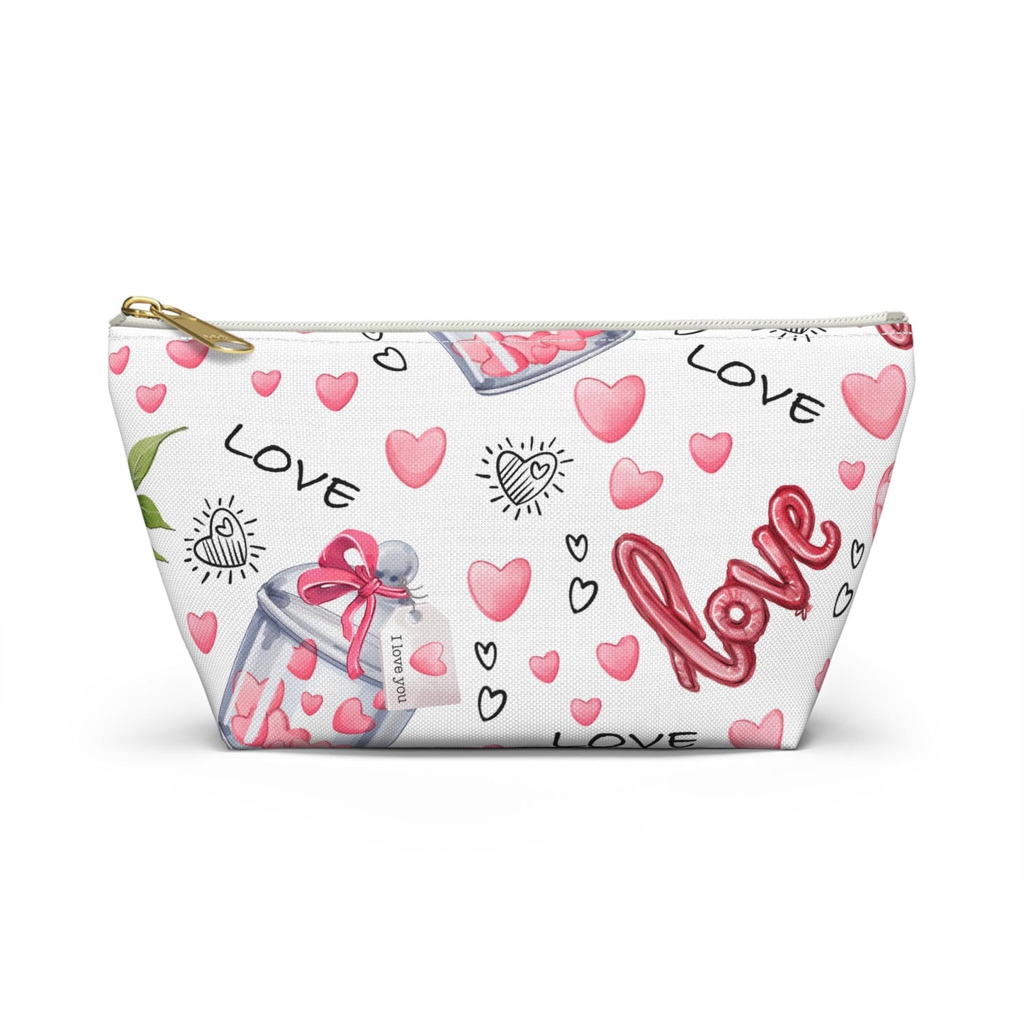 Love-Themed Accessory Pouch, Perfect Gift for Valentine's Day, Makeup Bag, Travel Organizer, Cute Love Design, Romantic Gift