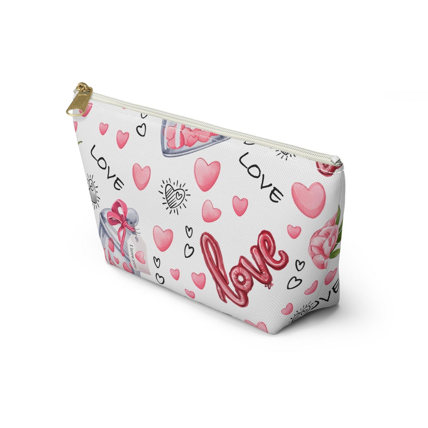 Love-Themed Accessory Pouch, Perfect Gift for Valentine's Day, Makeup Bag, Travel Organizer, Cute Love Design, Romantic Gift