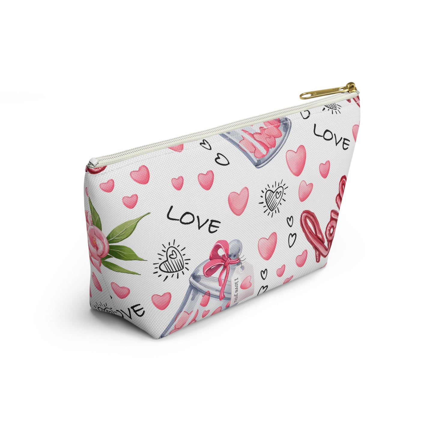 Love-Themed Accessory Pouch, Perfect Gift for Valentine's Day, Makeup Bag, Travel Organizer, Cute Love Design, Romantic Gift
