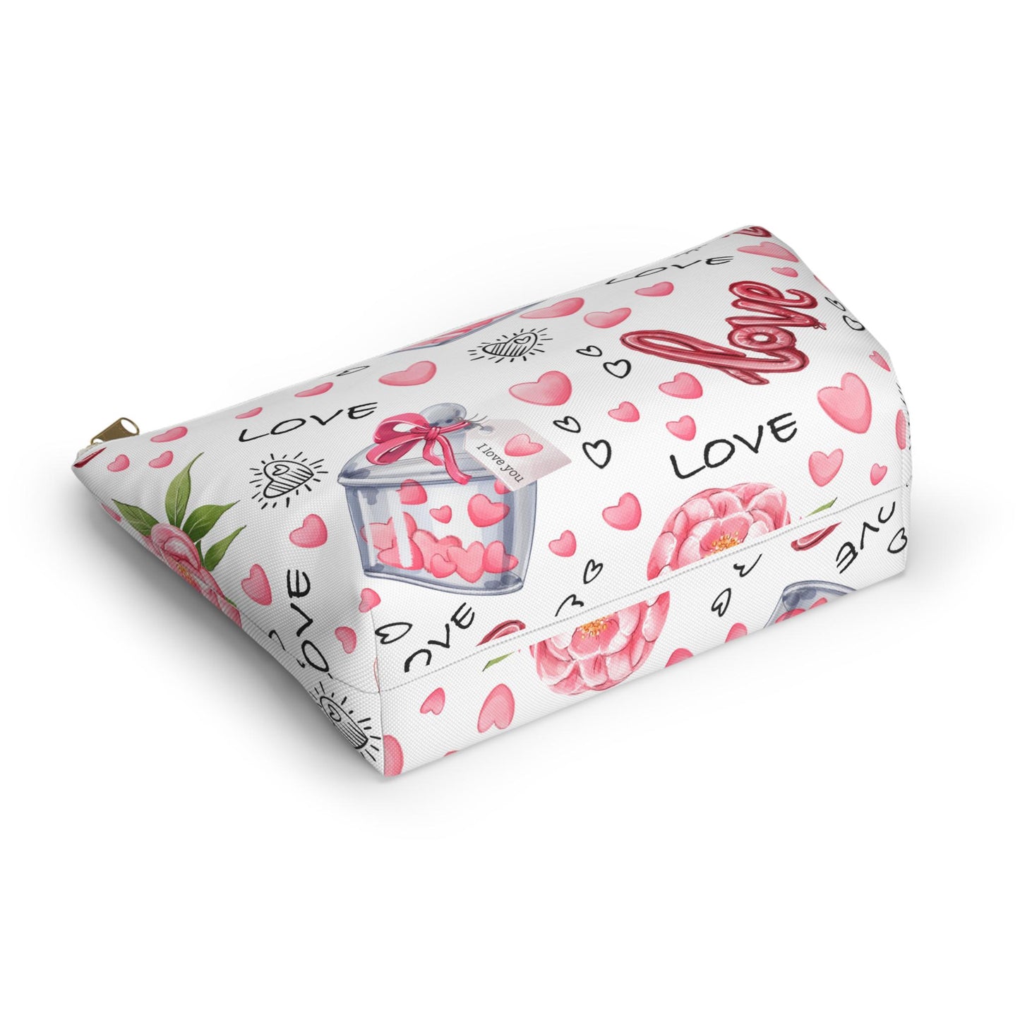 Love-Themed Accessory Pouch, Perfect Gift for Valentine's Day, Makeup Bag, Travel Organizer, Cute Love Design, Romantic Gift