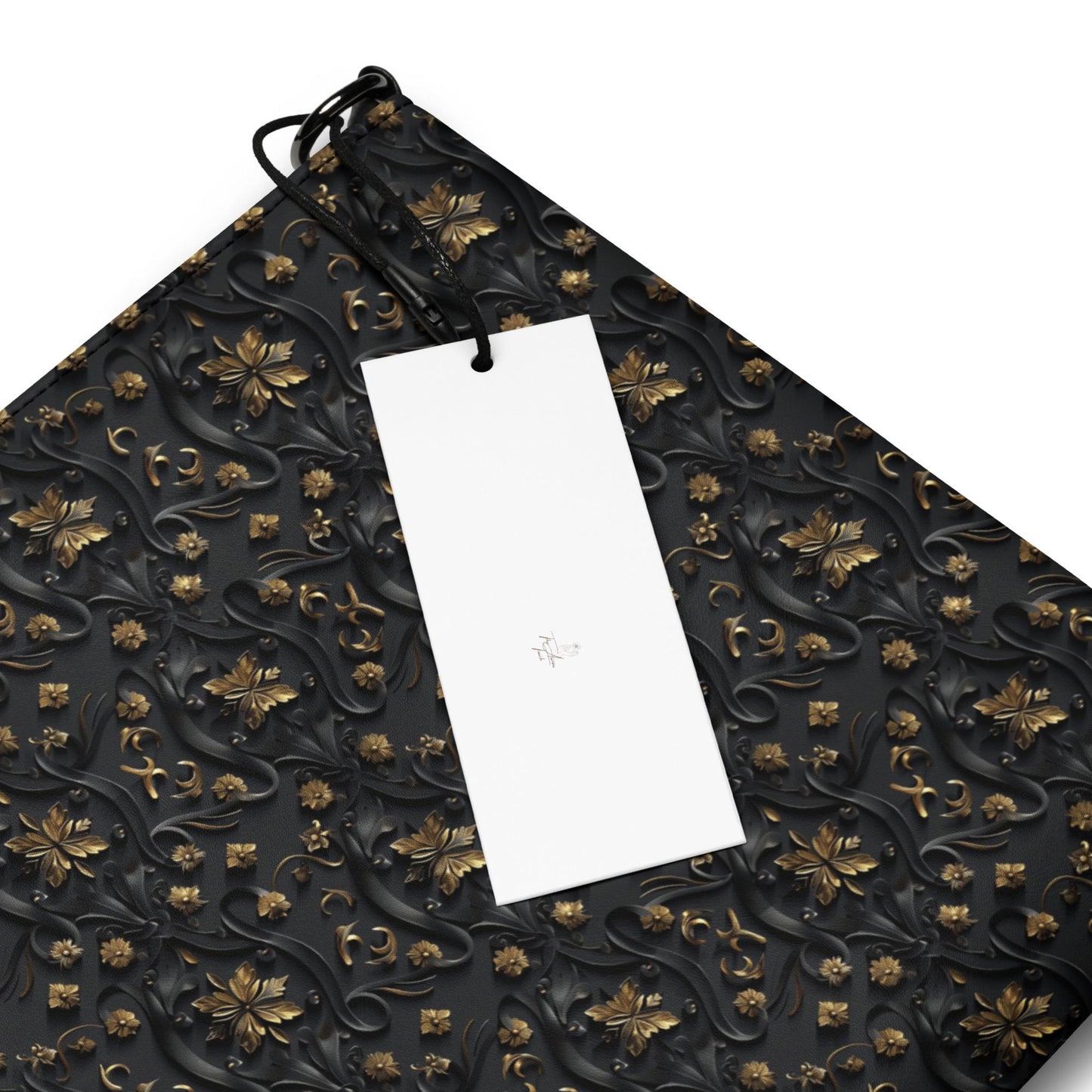 Elegant 3D Black & Gold Crossbody Bag | Sophisticated Embossed Design | Luxury Fashion Accessory | Stylish Functional