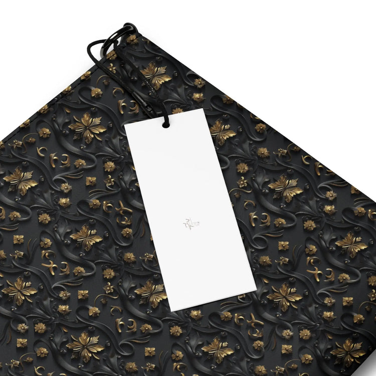 Elegant 3D Black & Gold Crossbody Bag | Sophisticated Embossed Design | Luxury Fashion Accessory | Stylish Functional