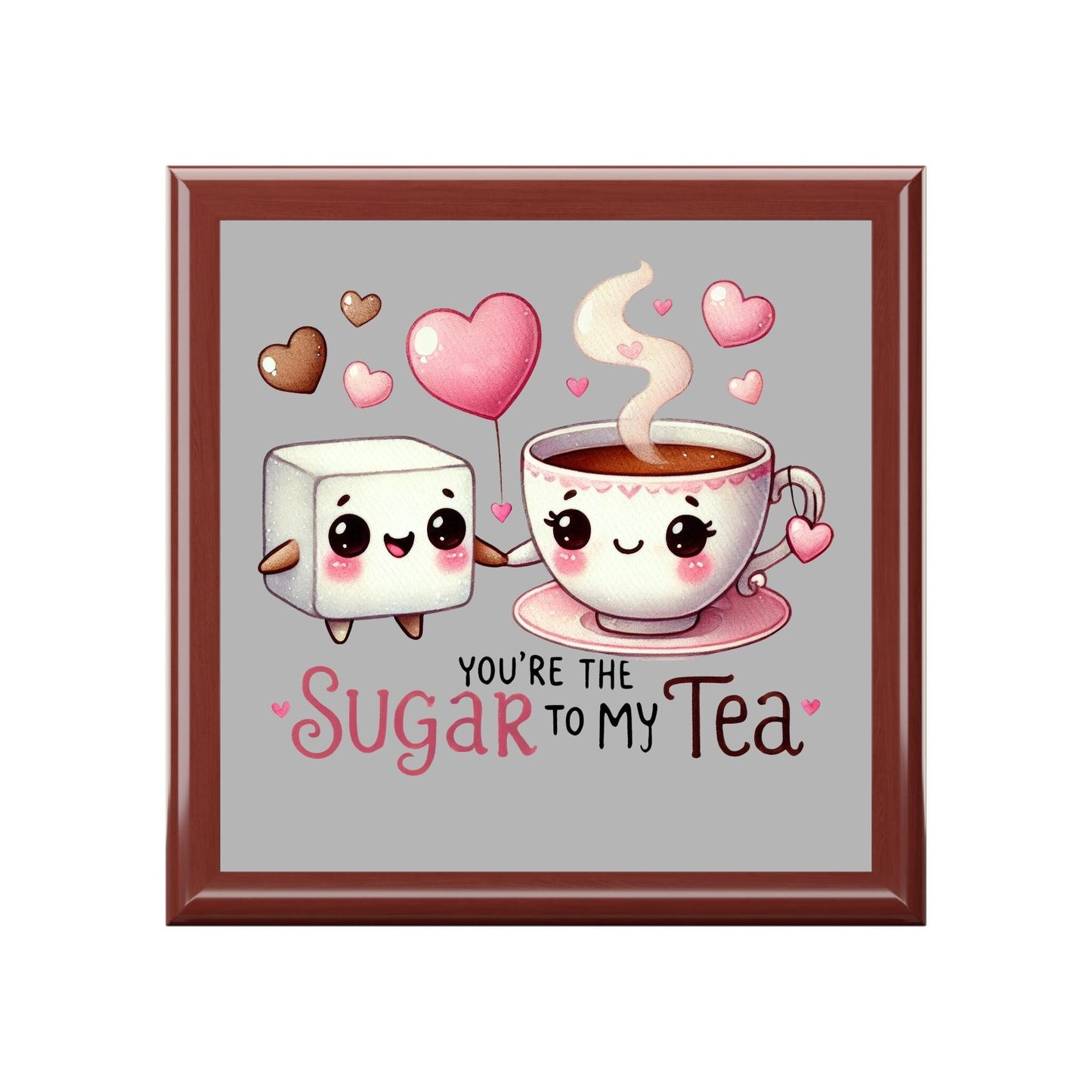 Cute Sugar to My Tea Jewelry Box, Valentine's Day Gift, Wedding Keepsake, Cute Storage Box, Love Theme Decor