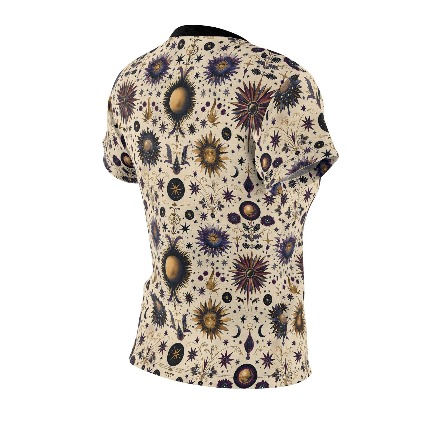 Celestial Floral Women's Tee, Boho Style T-Shirt, Festival Wear, Astrology Tee, Unique Graphic Top, Gift for Her